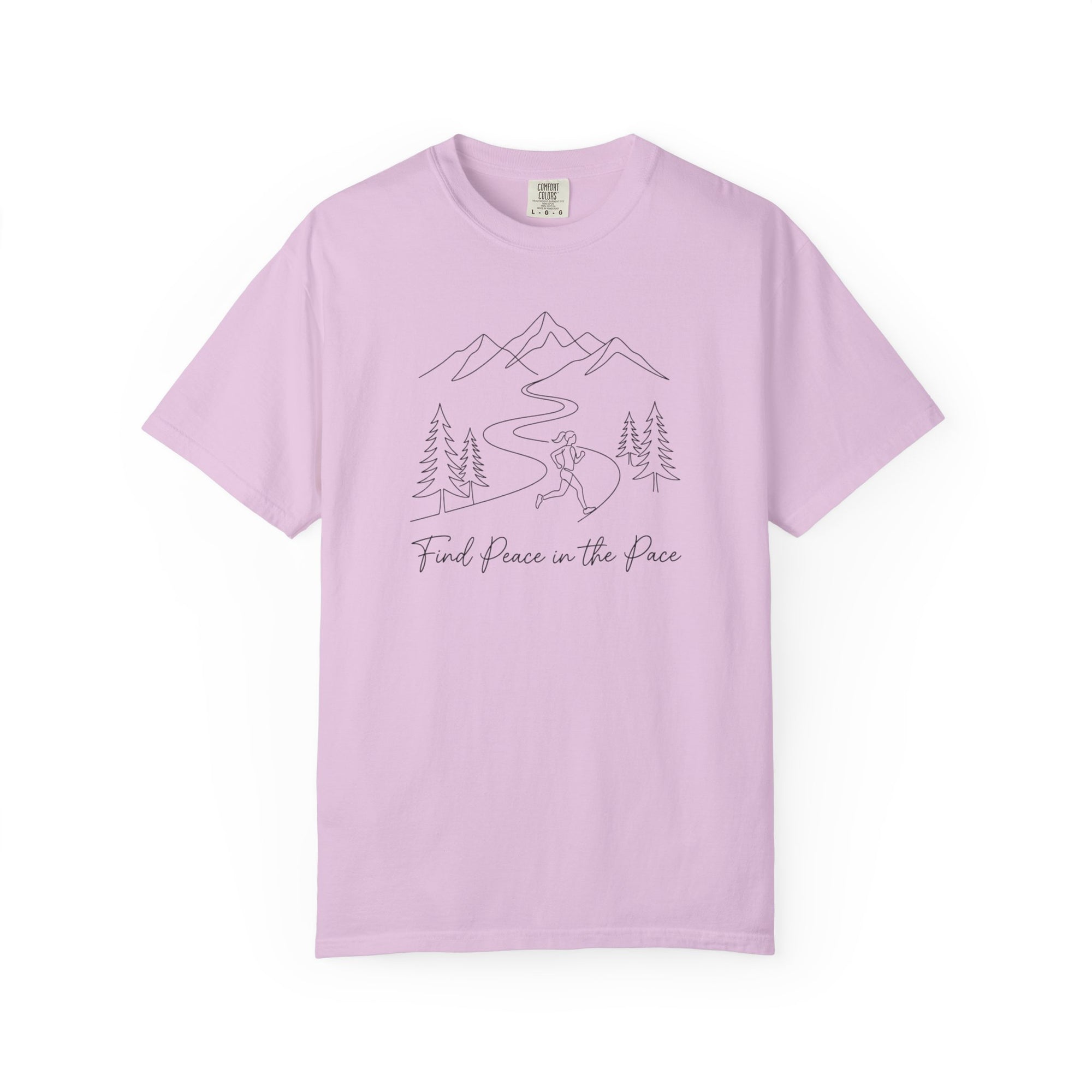 Find Peace in the Pace T-Shirt - Minimalist Running Tee - Comfort Colors 1717