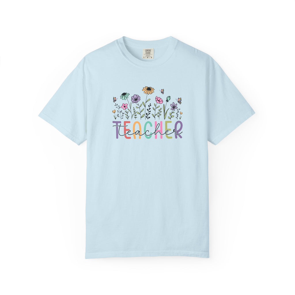 Floral Teacher T-Shirt Comfort Colors 1717