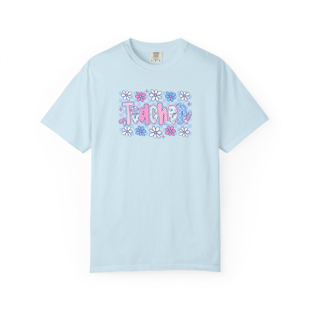 Checkered Teacher T-Shirt - Comfort Colors 1717 Unisex Garment-Dyed