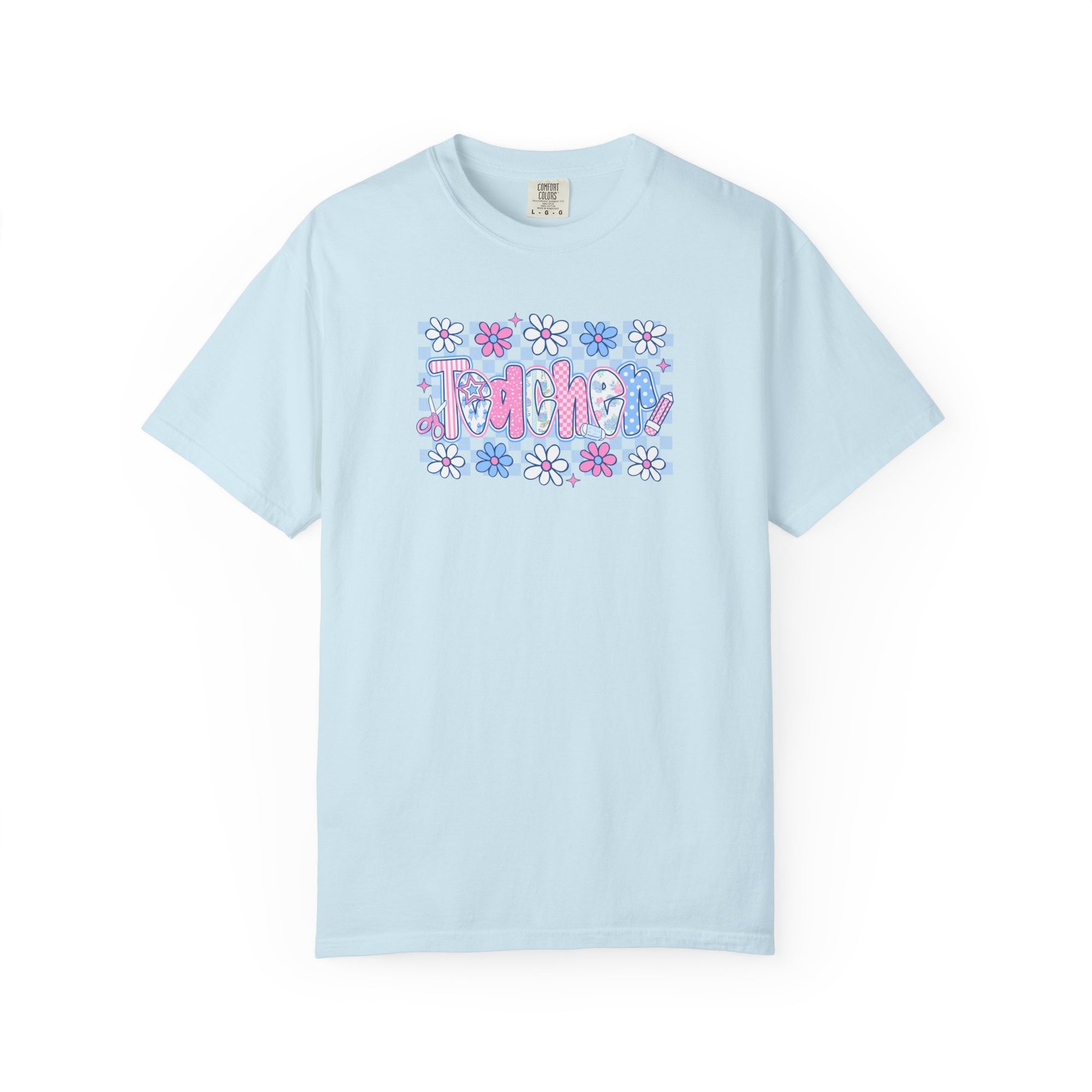 Checkered Teacher T-Shirt - Comfort Colors 1717 Unisex Garment-Dyed