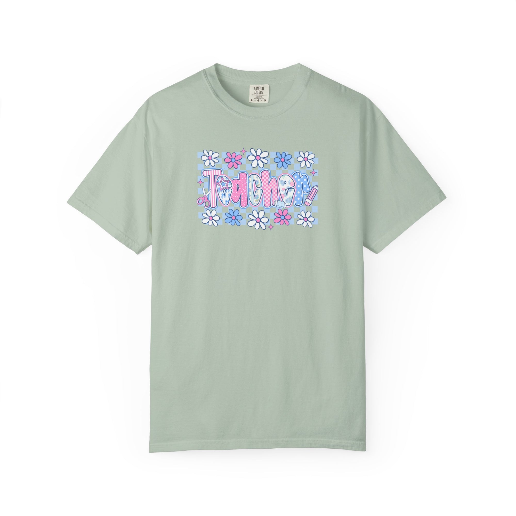 Checkered Teacher T-Shirt - Comfort Colors 1717 Unisex Garment-Dyed