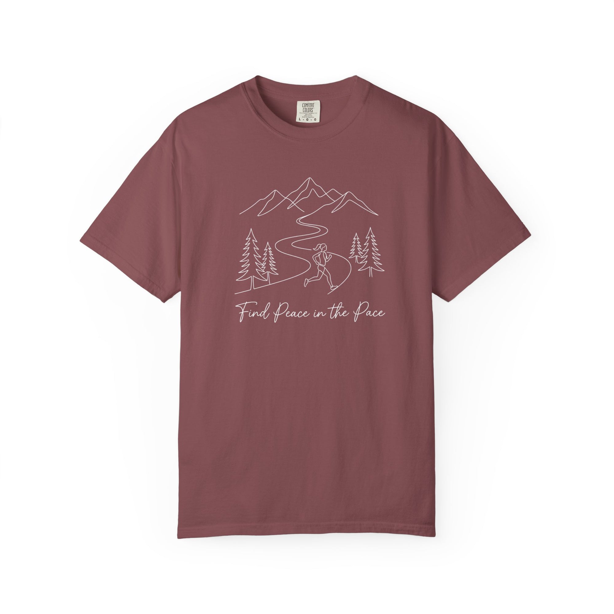 Find Peace in the Pace T-Shirt - Minimalist Running Tee - Comfort Colors 1717