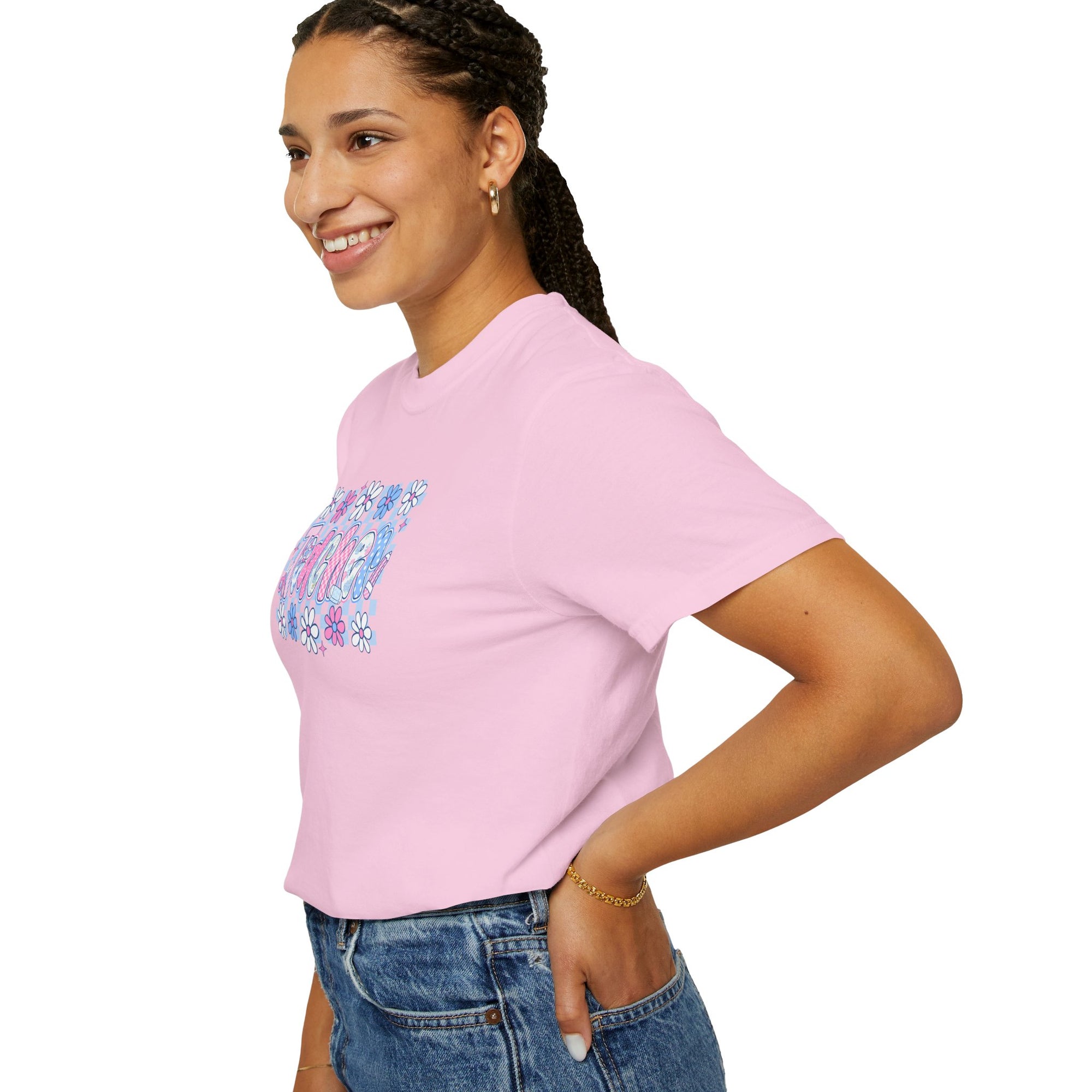 Checkered Teacher T-Shirt - Comfort Colors 1717 Unisex Garment-Dyed