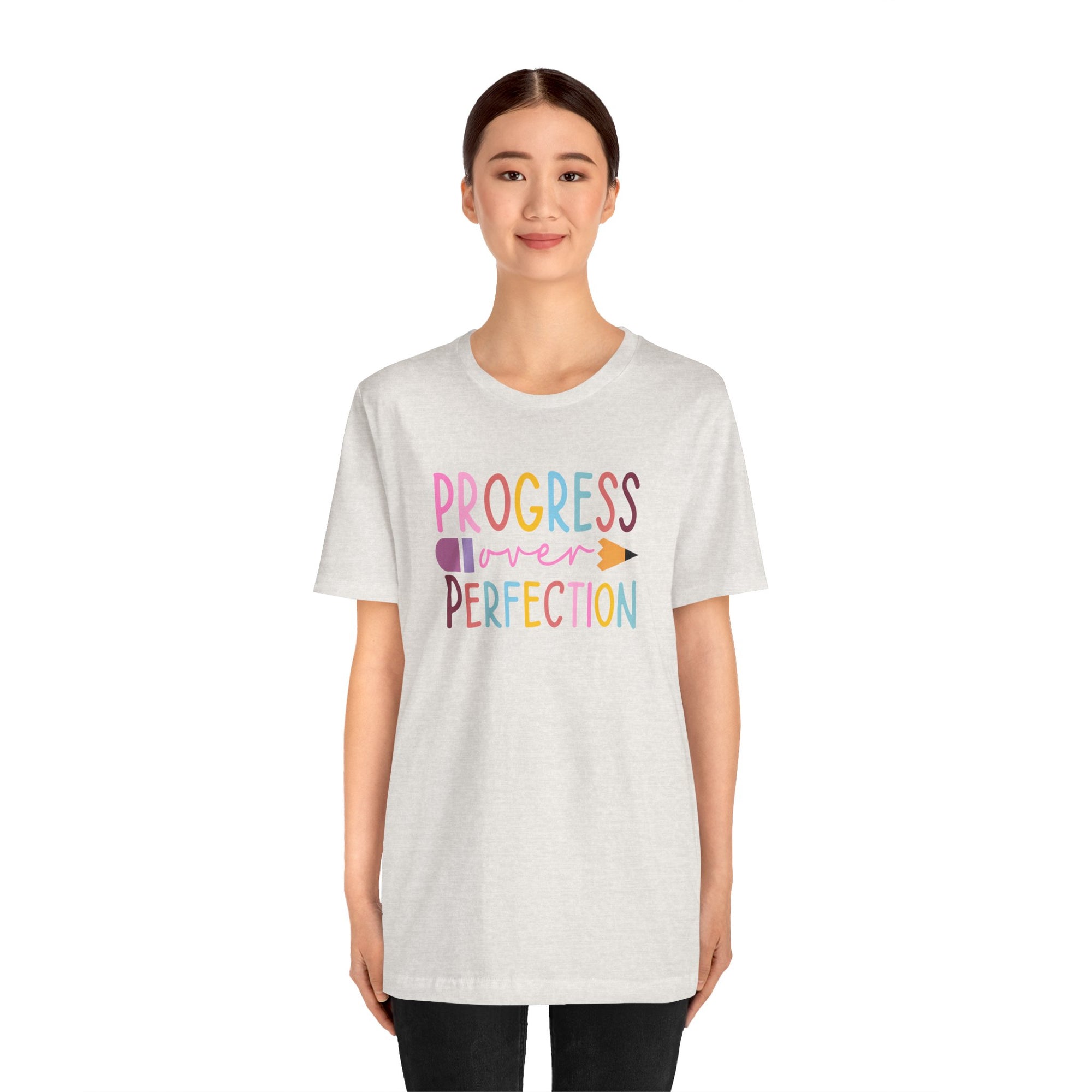 Progress Over Perfection Teacher Tee, Bella and Canvas Unisex Tee