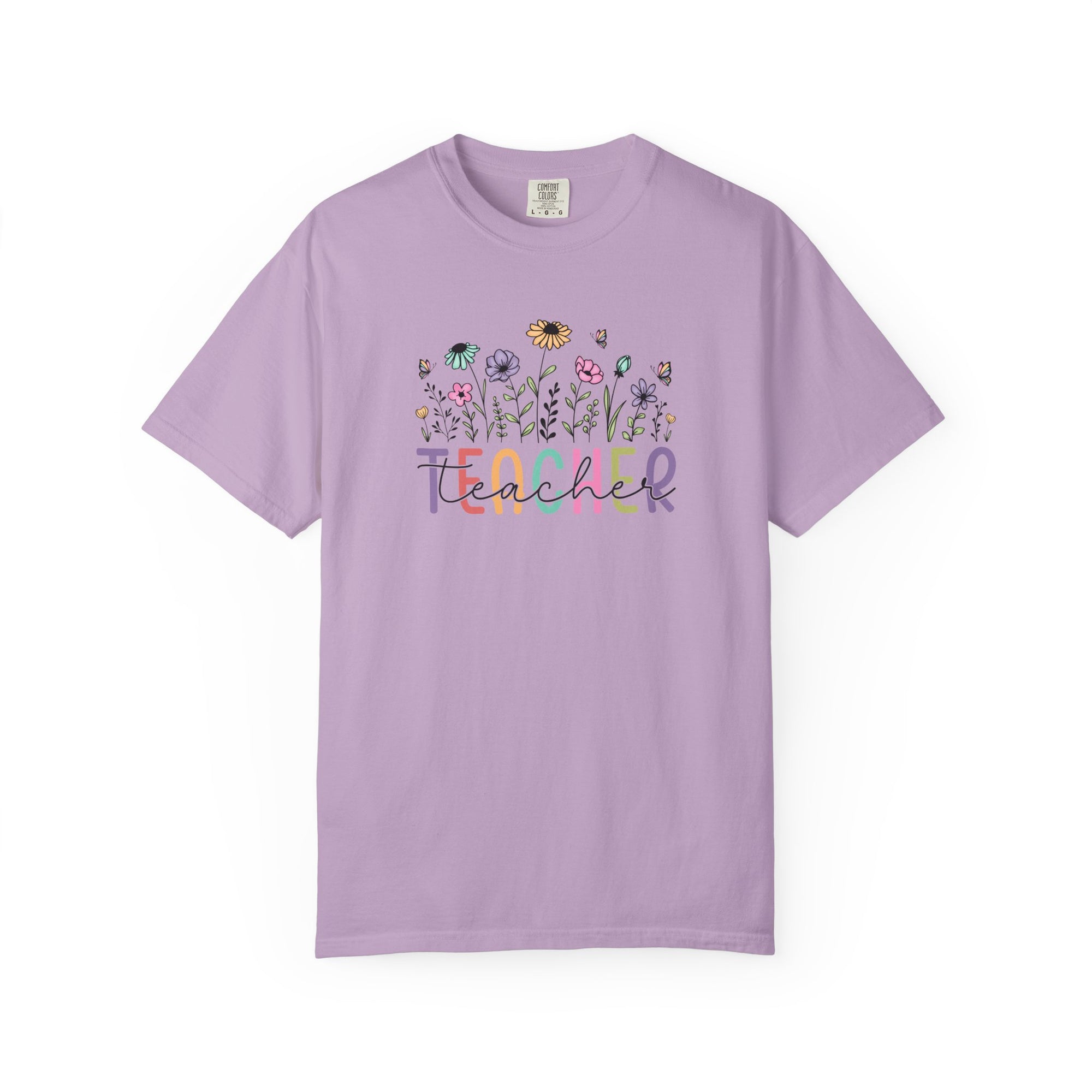Floral Teacher T-Shirt Comfort Colors 1717