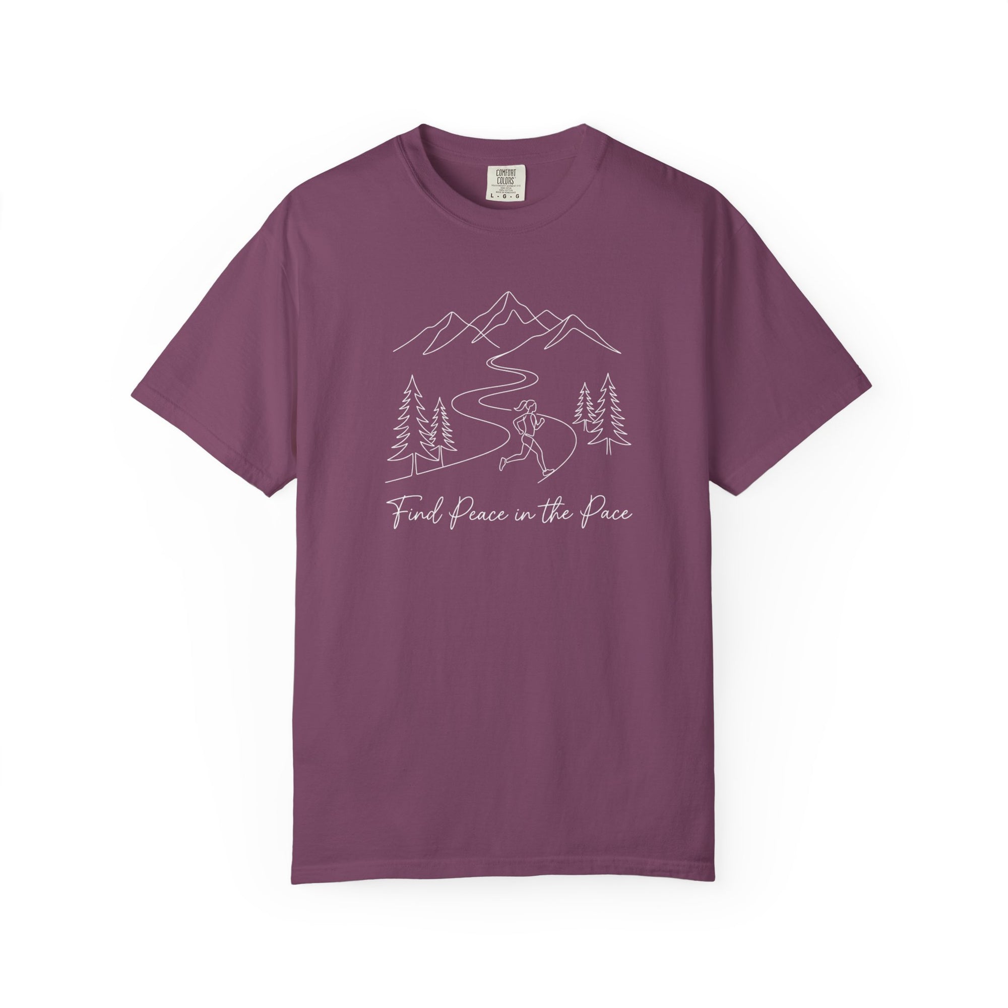 Find Peace in the Pace T-Shirt - Minimalist Running Tee - Comfort Colors 1717