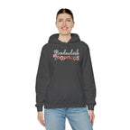 Meadowlark Leopards Hoodie – Pink Mock Glitter & Leopard Print Design with Bow | Gildan Heavy Blend Hooded Sweatshirt | School Spirit Wear