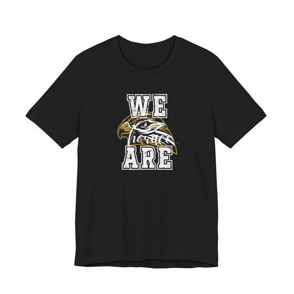 We Are Horace Hawks T-Shirt | Bella + Canvas 3001 Unisex Tee | School Spirit Shirt | Game Day Graphic Tee | Black Distressed Design | Teacher or Fan Shirt