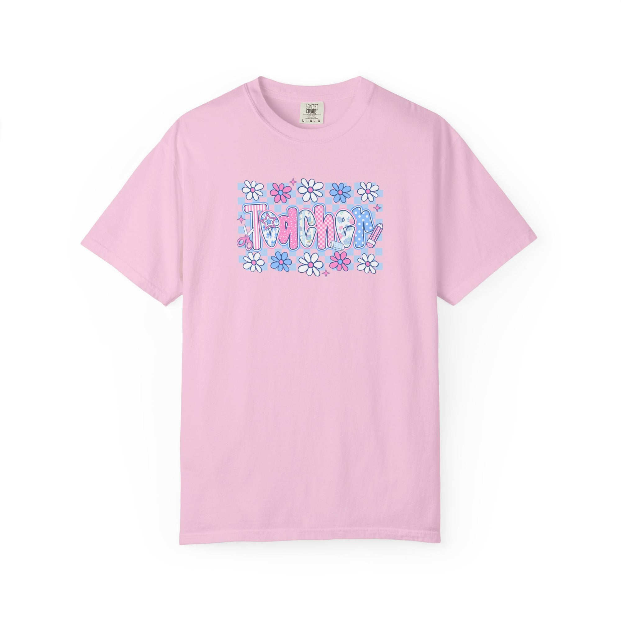 Checkered Teacher T-Shirt - Comfort Colors 1717 Unisex Garment-Dyed