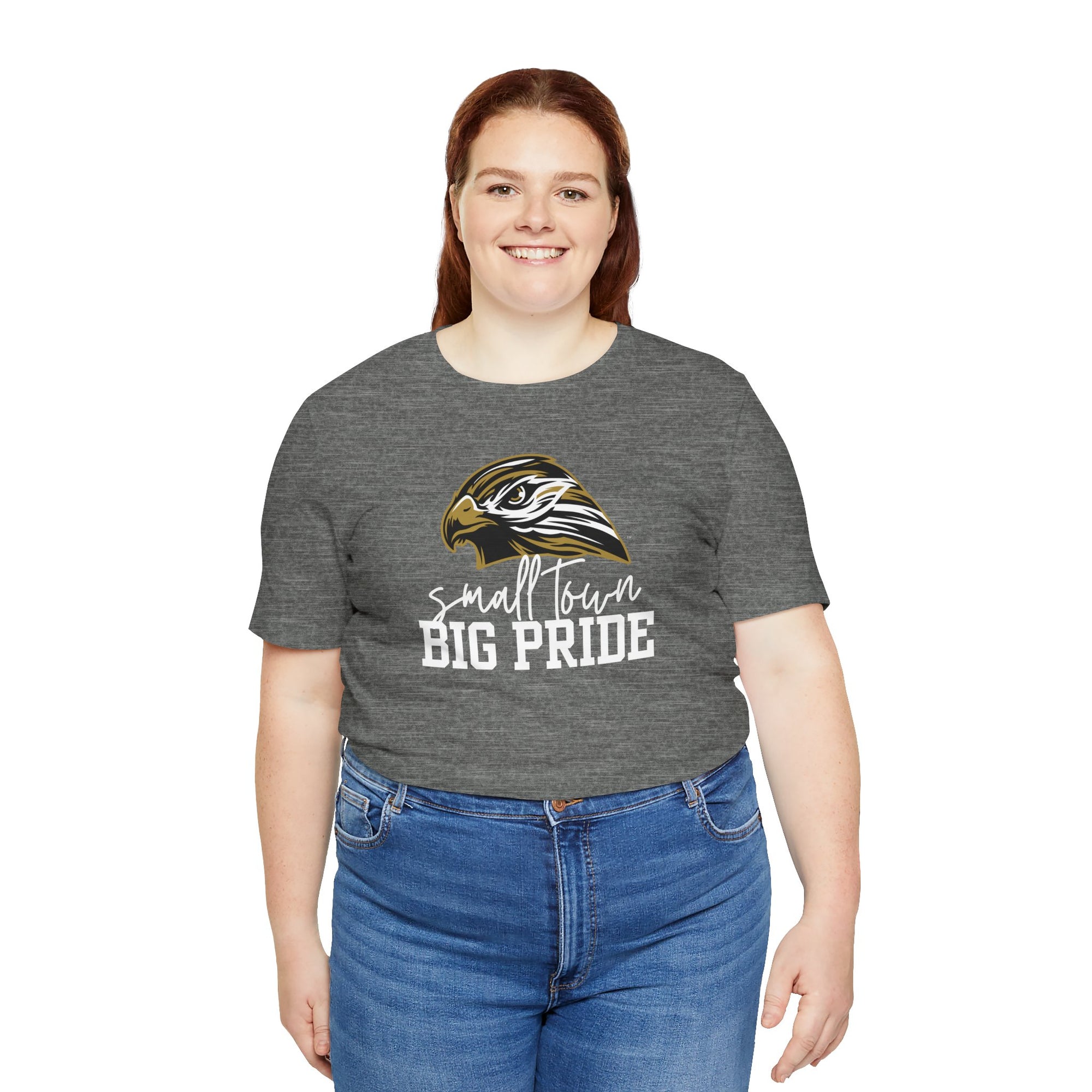 LOCAL PICK UP- Small Town Big Pride – Horace Hawks Unisex Tee | Bella + Canvas 3001