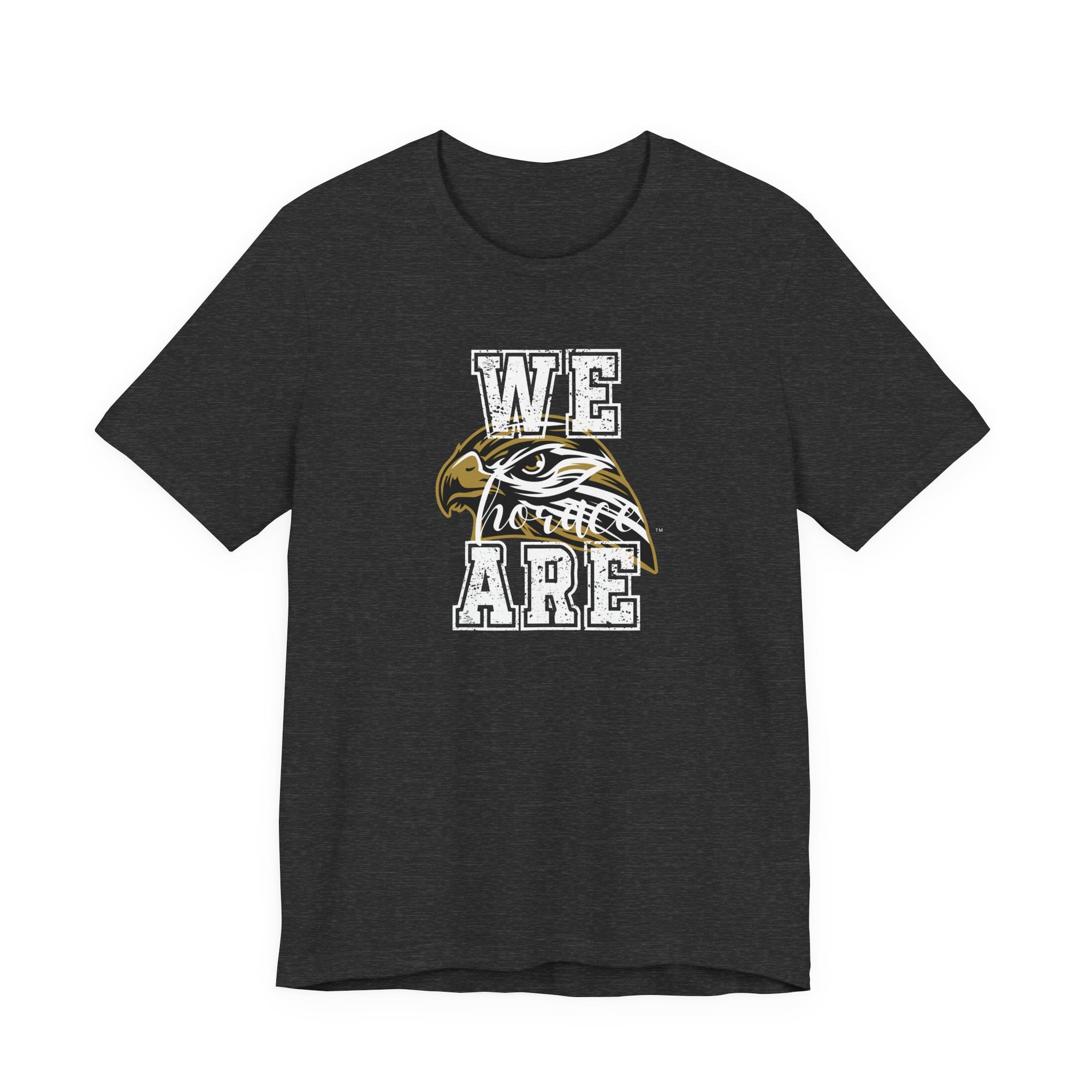 We Are Horace Hawks T-Shirt | Bella + Canvas 3001 Unisex Tee | School Spirit Shirt | Game Day Graphic Tee | Black Distressed Design | Teacher or Fan Shirt