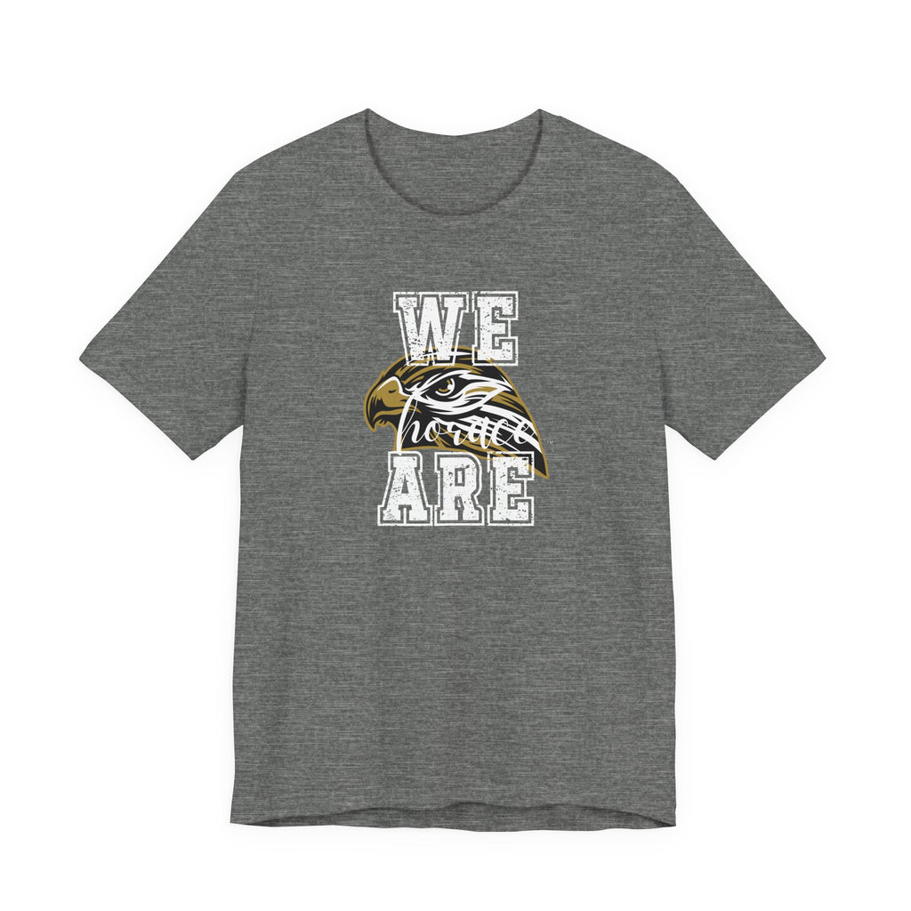 We Are Horace Hawks T-Shirt | Bella + Canvas 3001 Unisex Tee | School Spirit Shirt | Game Day Graphic Tee | Black Distressed Design | Teacher or Fan Shirt