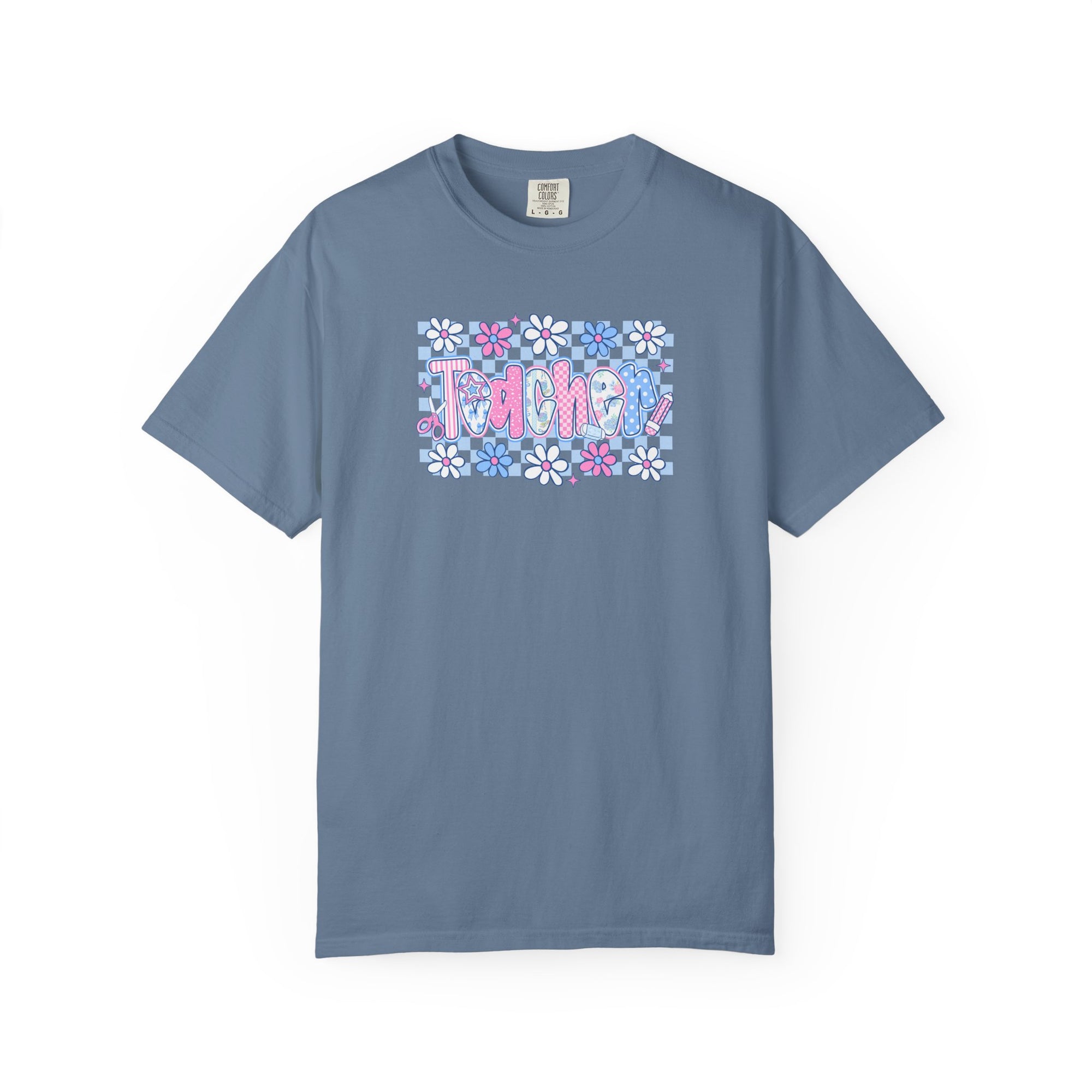 Checkered Teacher T-Shirt - Comfort Colors 1717 Unisex Garment-Dyed