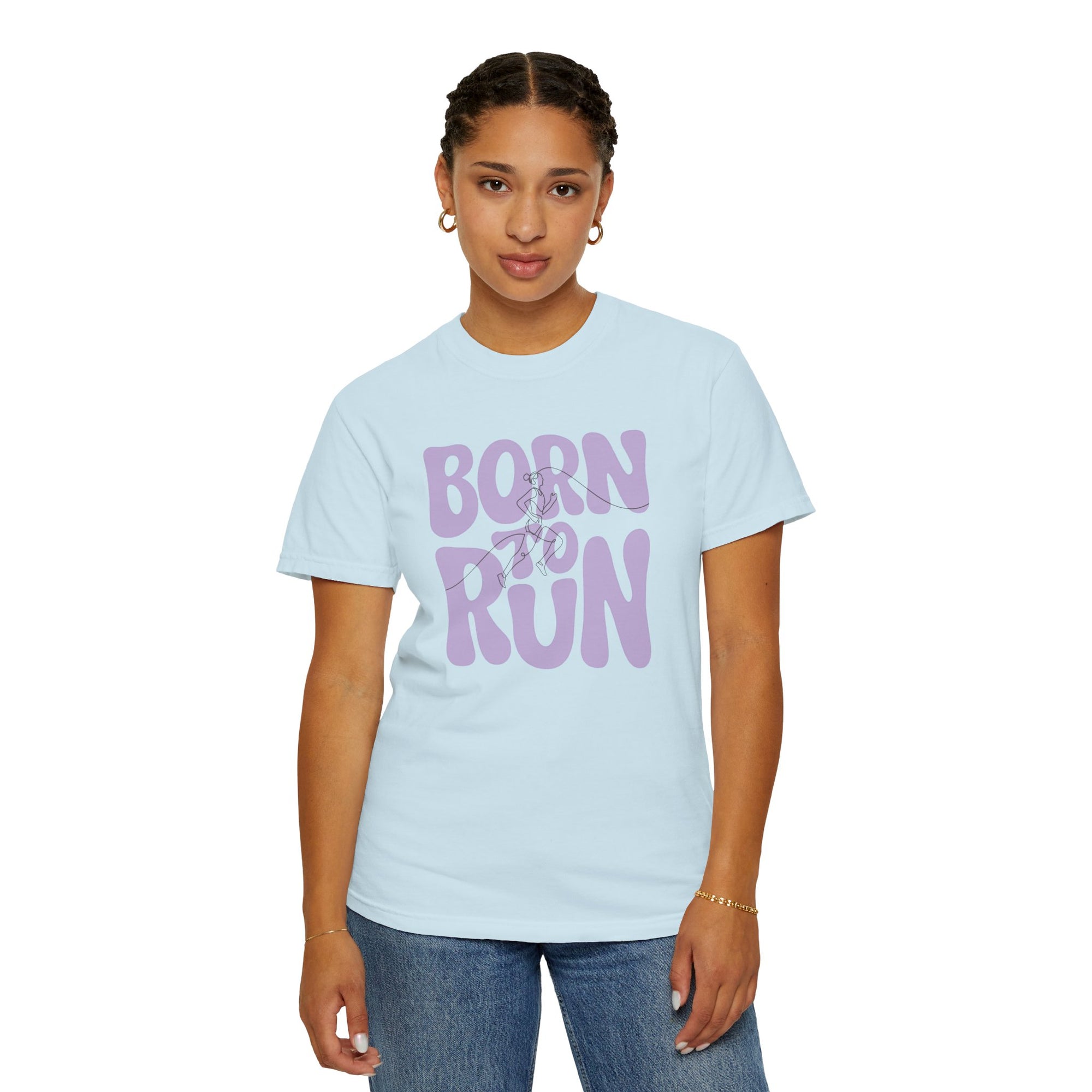 Born to Run T-Shirt | Comfort Colors 1717 Retro Running Shirt | Fitness Mom Graphic Tee | Runner Gift for Her