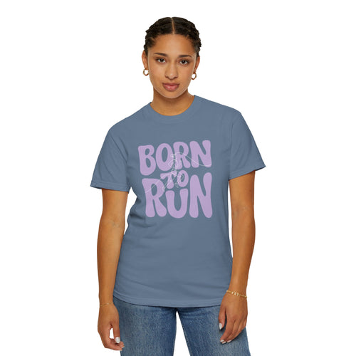 Born to Run T-Shirt | Comfort Colors 1717 Retro Running Shirt | Fitness Mom Graphic Tee | Runner Gift for Her