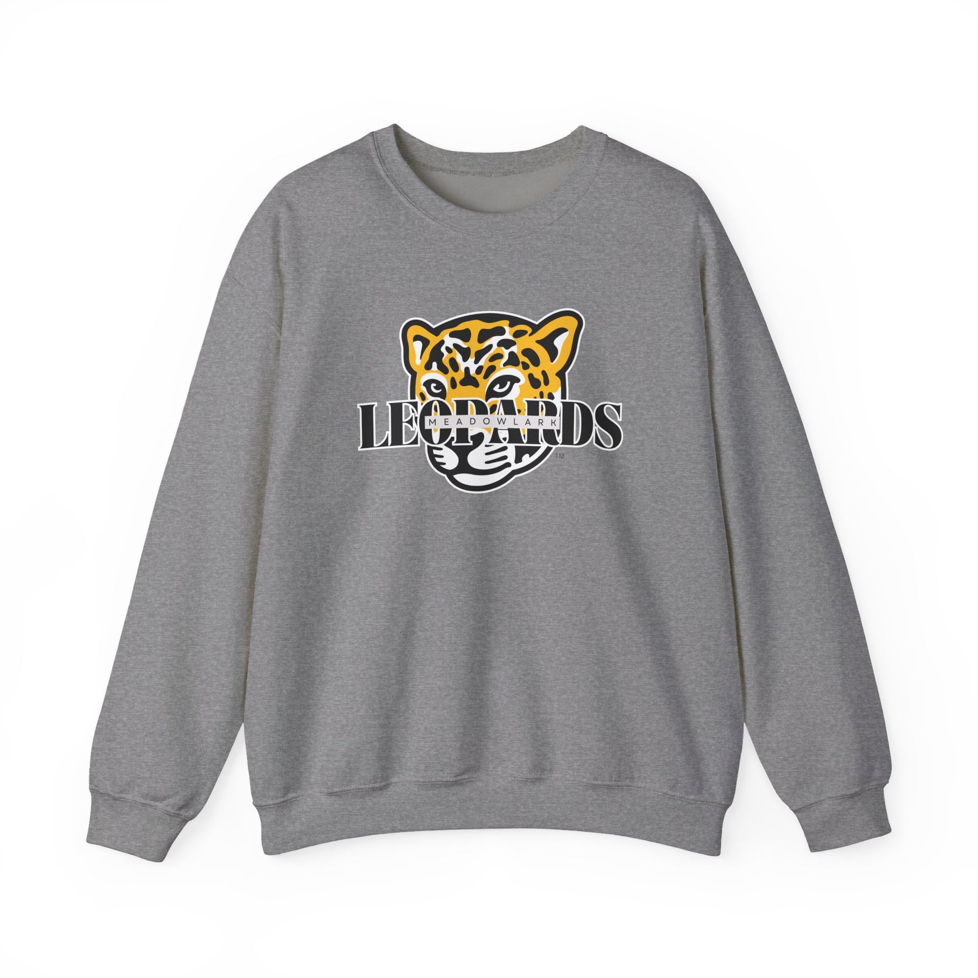 Meadowlark Leopards Crewneck Sweatshirt | Gildan 18000 Unisex Heavy Blend | School Spirit Wear | Teacher Apparel