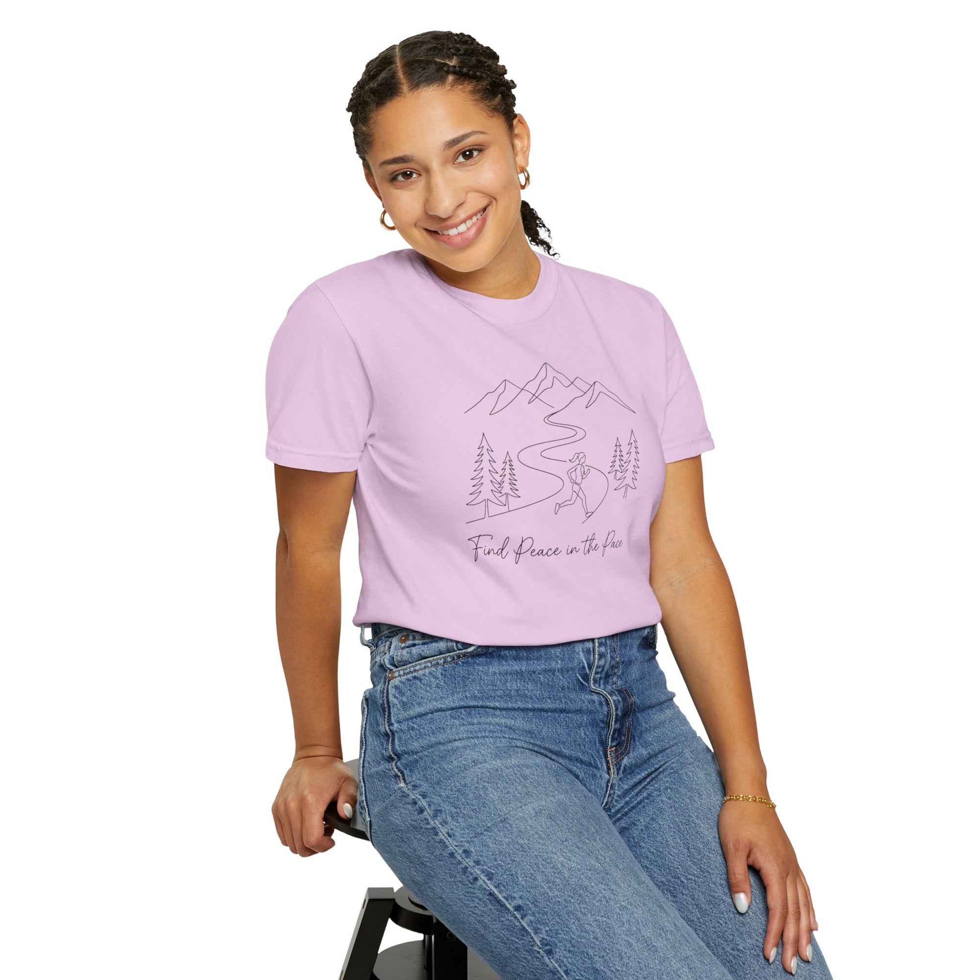 Find Peace in the Pace T-Shirt - Minimalist Running Tee - Comfort Colors 1717