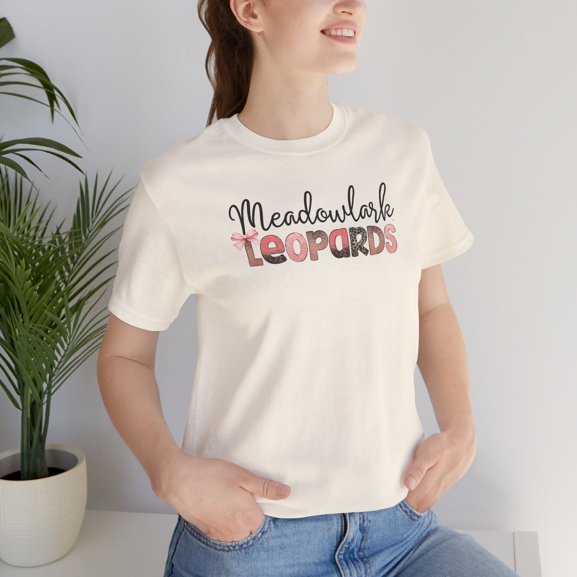 Meadowlark Leopards Unisex Bella & Canvas Tee, Casual T-Shirt, Custom School Spirit Apparel
