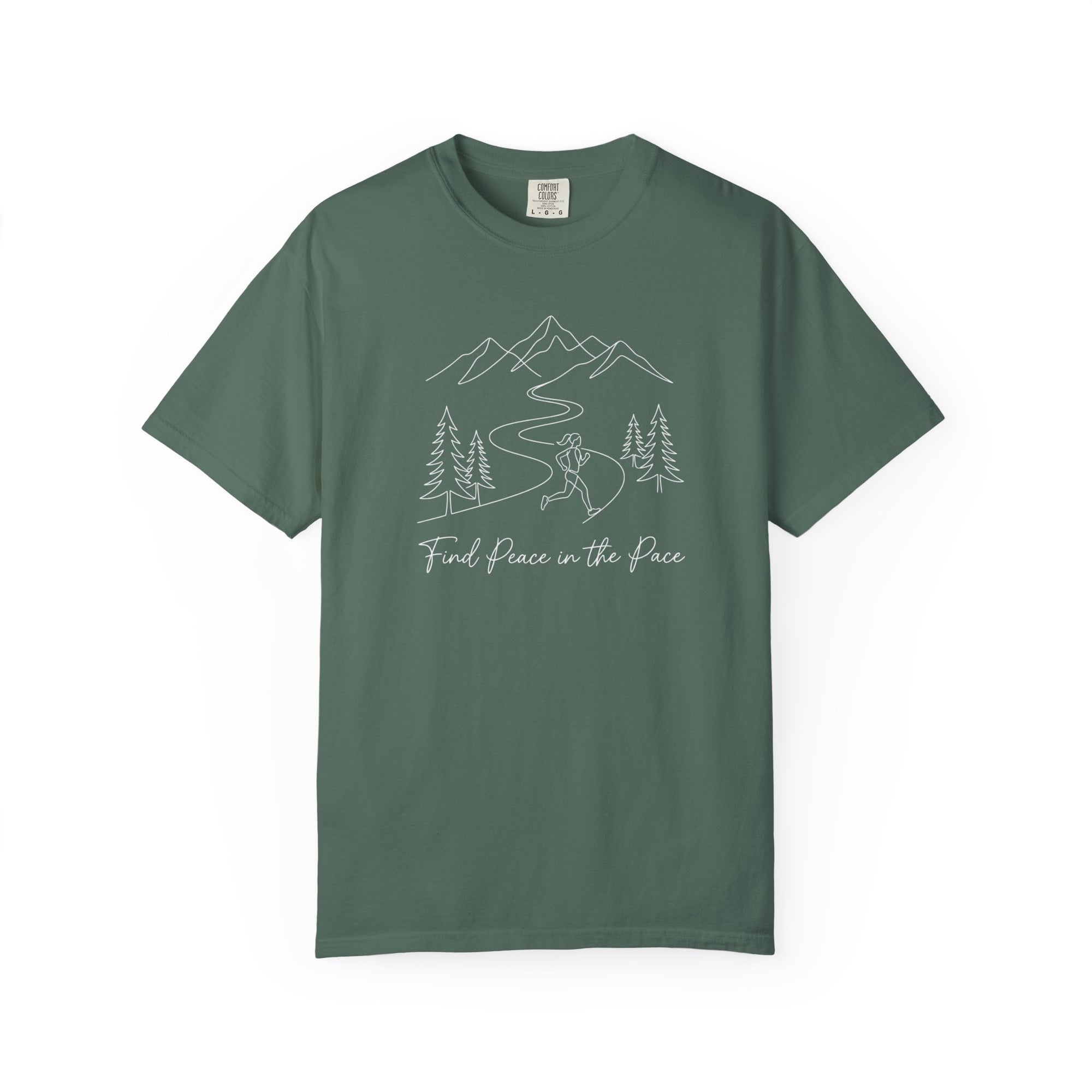 Find Peace in the Pace T-Shirt - Minimalist Running Tee - Comfort Colors 1717