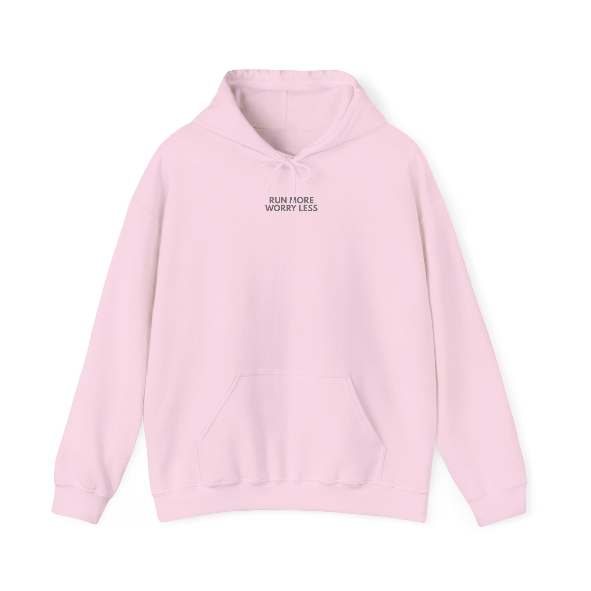 Run More Worry Less Hoodie | Minimalist Running Sweatshirt | Gildan Heavy Blend