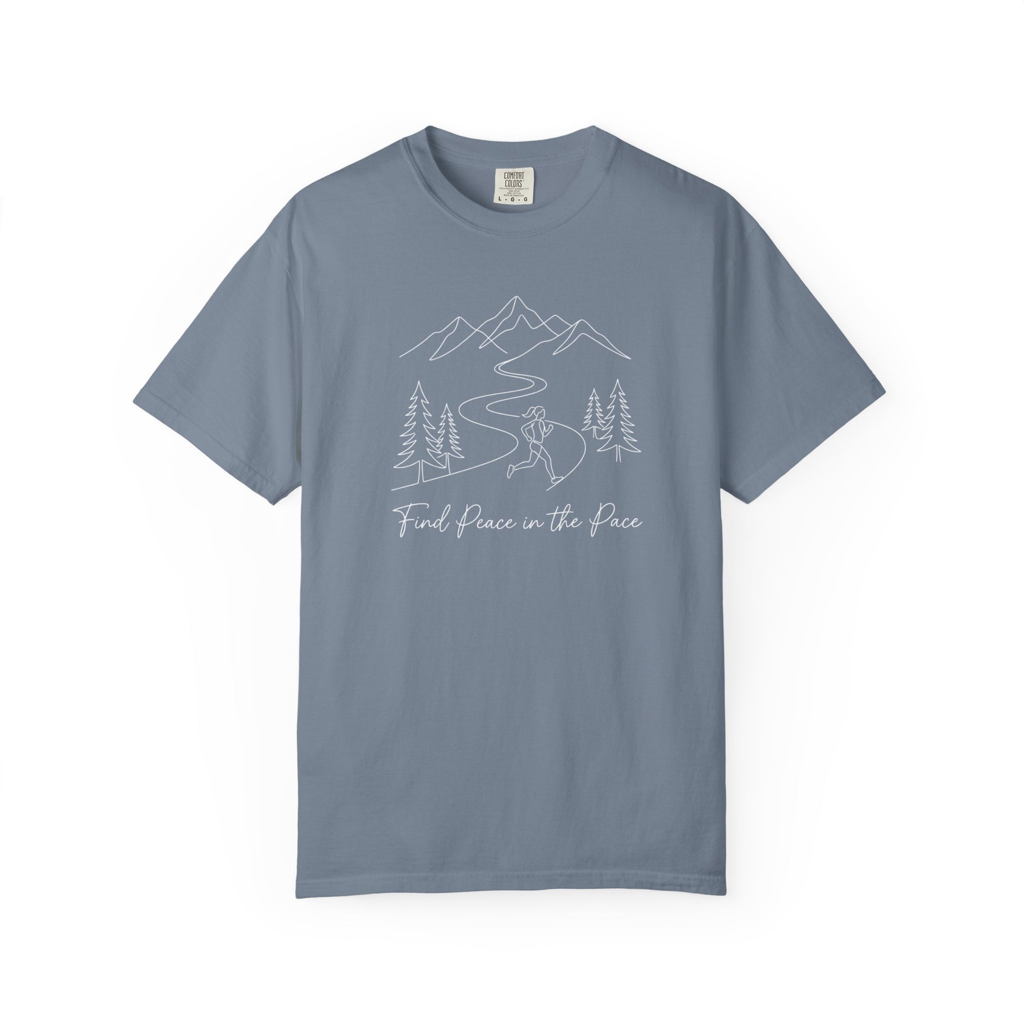 Find Peace in the Pace T-Shirt - Minimalist Running Tee - Comfort Colors 1717