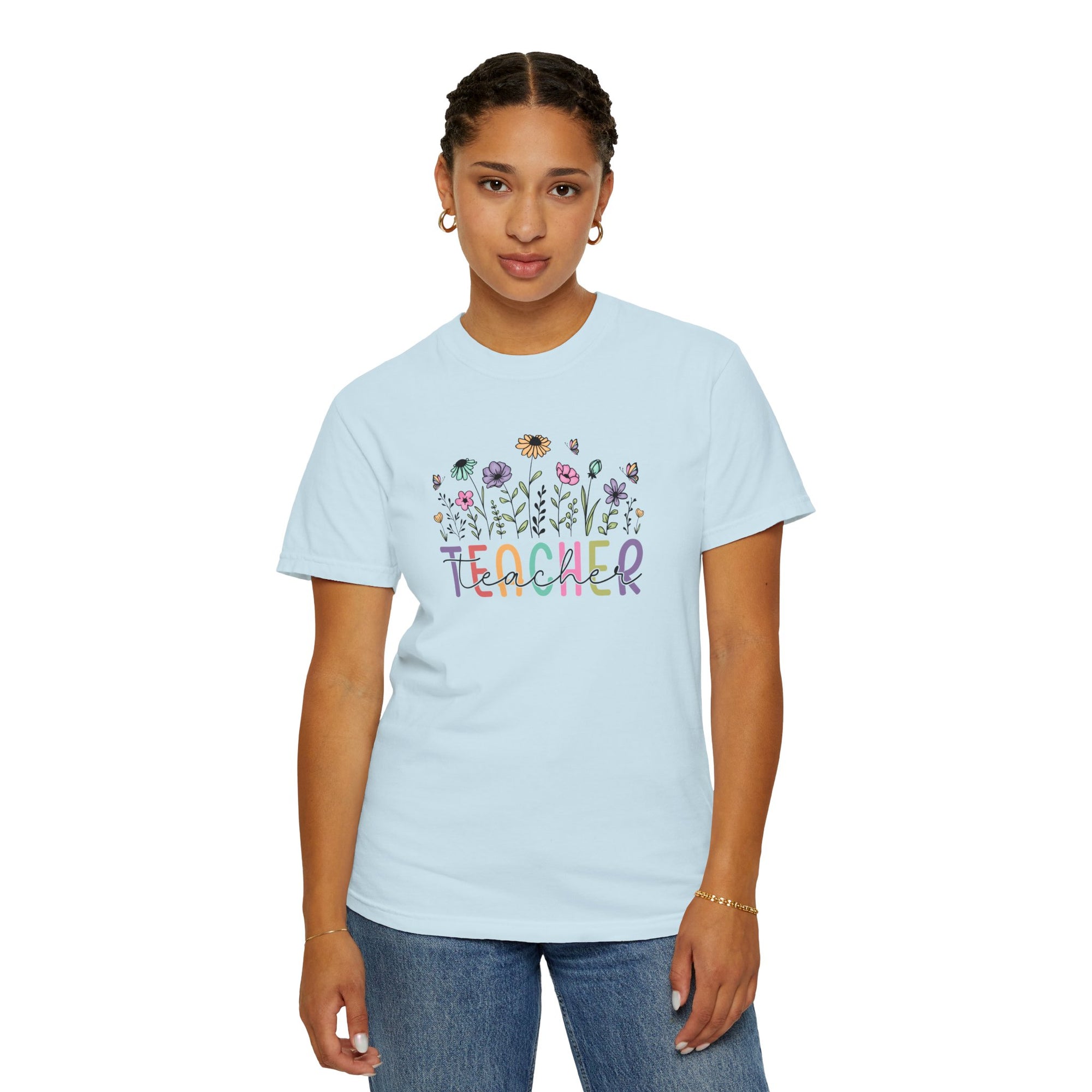 Floral Teacher T-Shirt Comfort Colors 1717