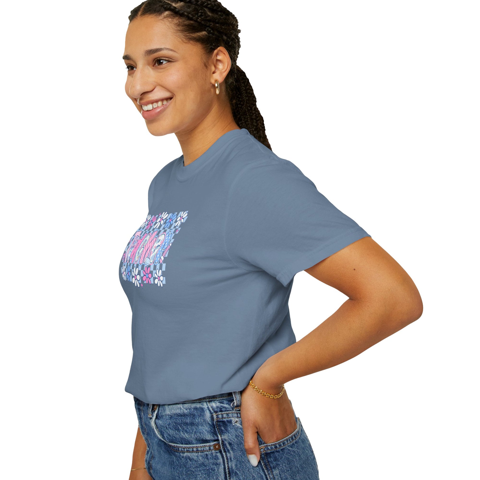 Checkered Teacher T-Shirt - Comfort Colors 1717 Unisex Garment-Dyed