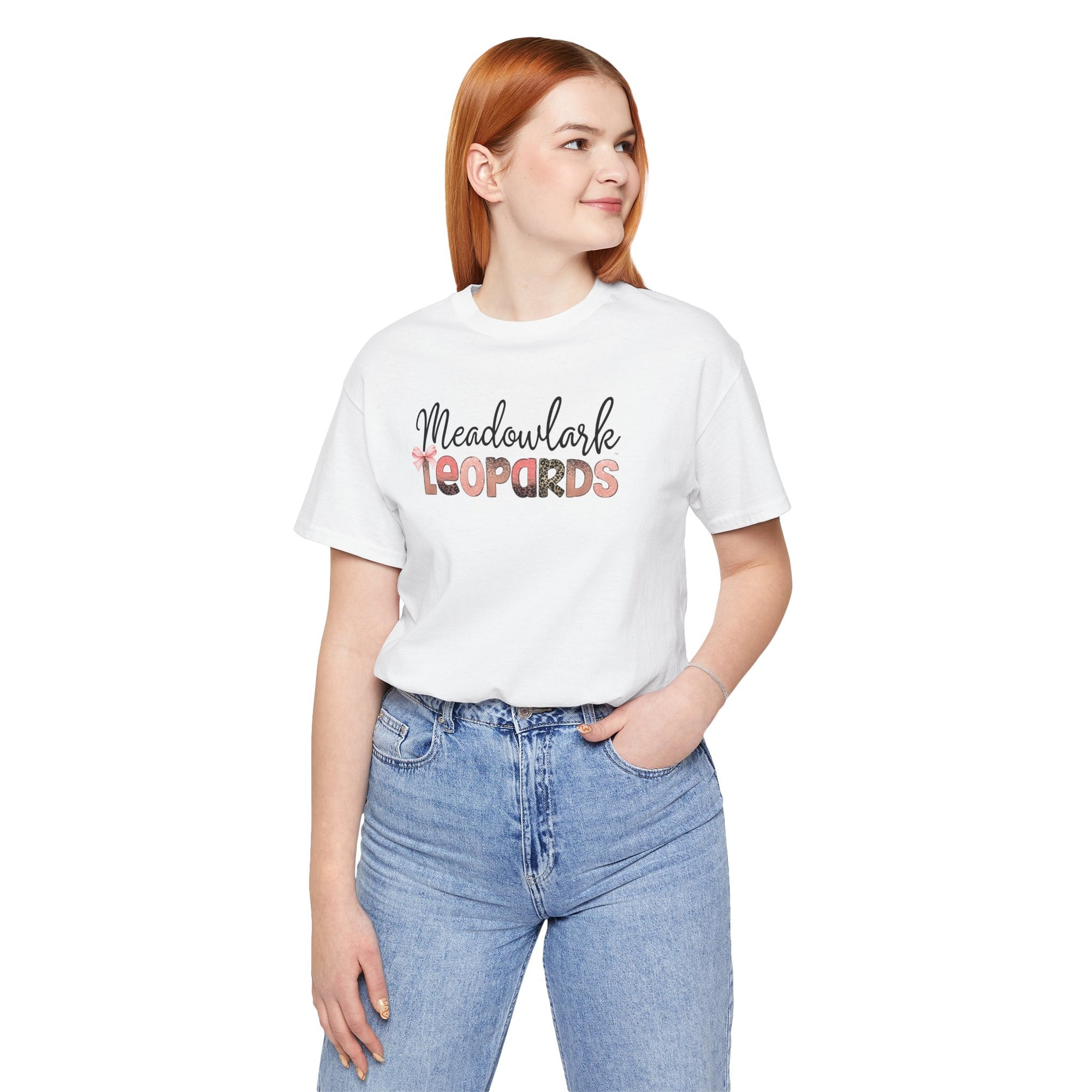 Meadowlark Leopards Unisex Bella & Canvas Tee, Casual T-Shirt, Custom School Spirit Apparel