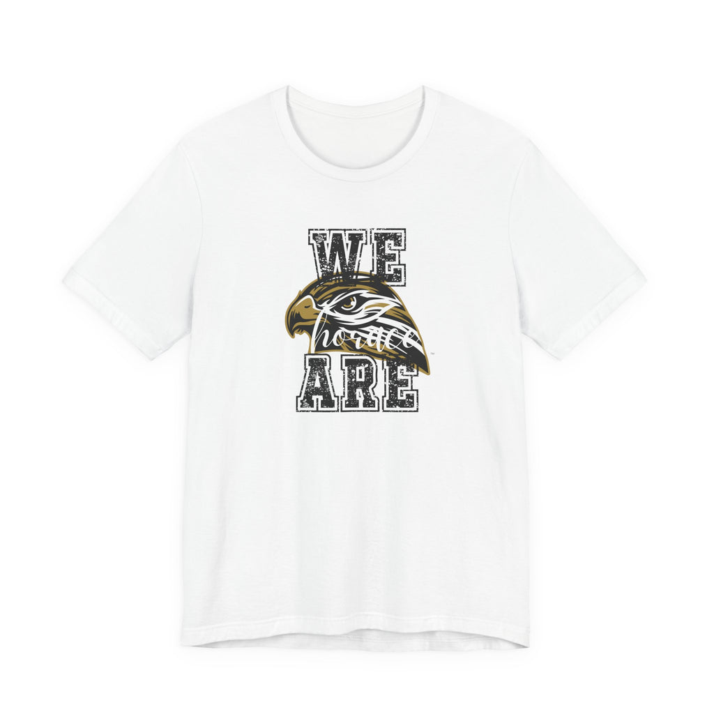 We Are Horace Hawks T-Shirt | Bella + Canvas 3001 Unisex Tee | School Spirit Shirt | Game Day Graphic Tee | Black Distressed Design | Teacher or Fan Shirt