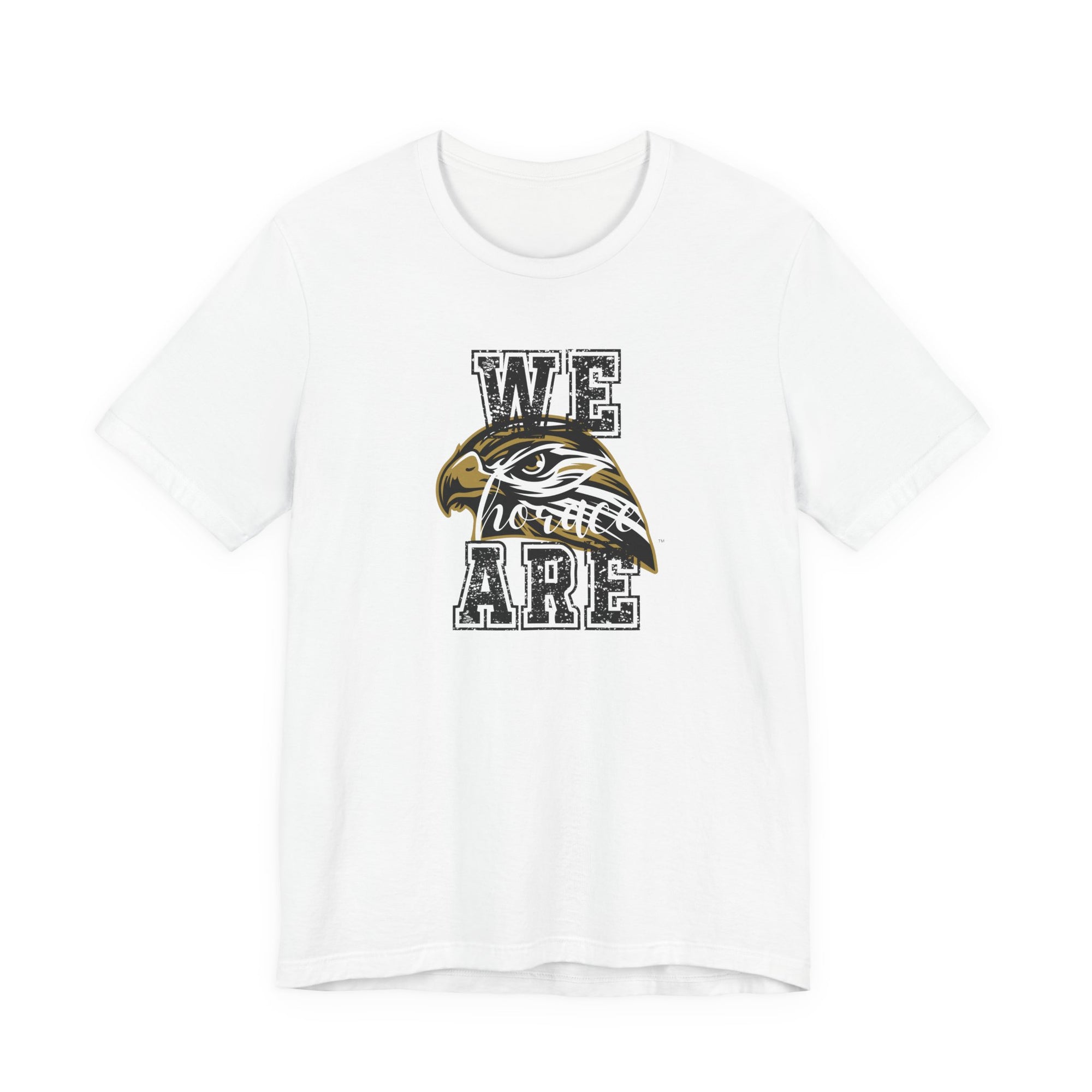We Are Horace Hawks T-Shirt | Bella + Canvas 3001 Unisex Tee | School Spirit Shirt | Game Day Graphic Tee | Black Distressed Design | Teacher or Fan Shirt