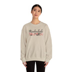 Meadowlark Leopards Crewneck Sweatshirt – Gildan Heavy Blend 18000 – Pink & Leopard Print School Spirit – Teacher Sweatshirt