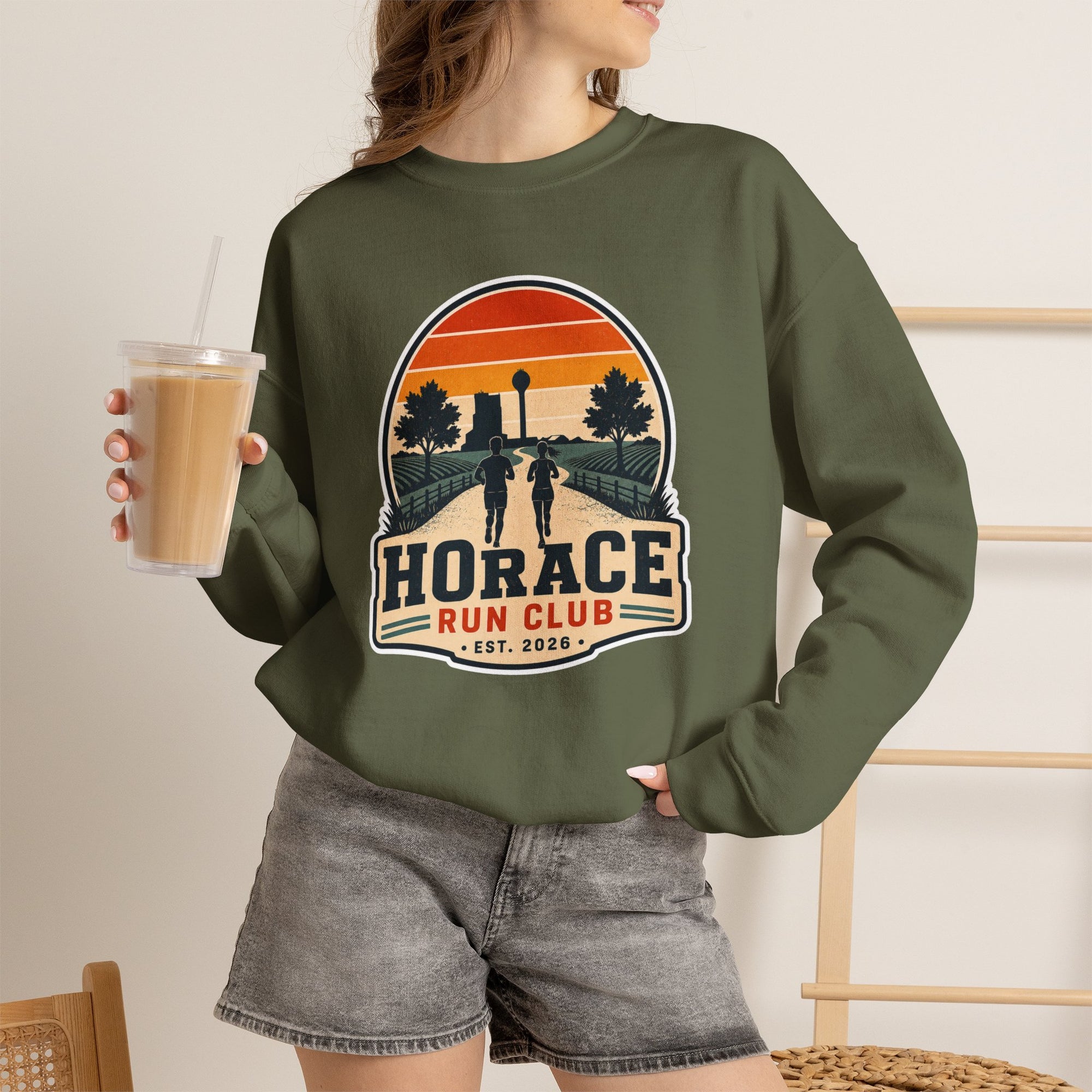 Horace Run Club Crewneck Sweatshirt | Gildan 18000