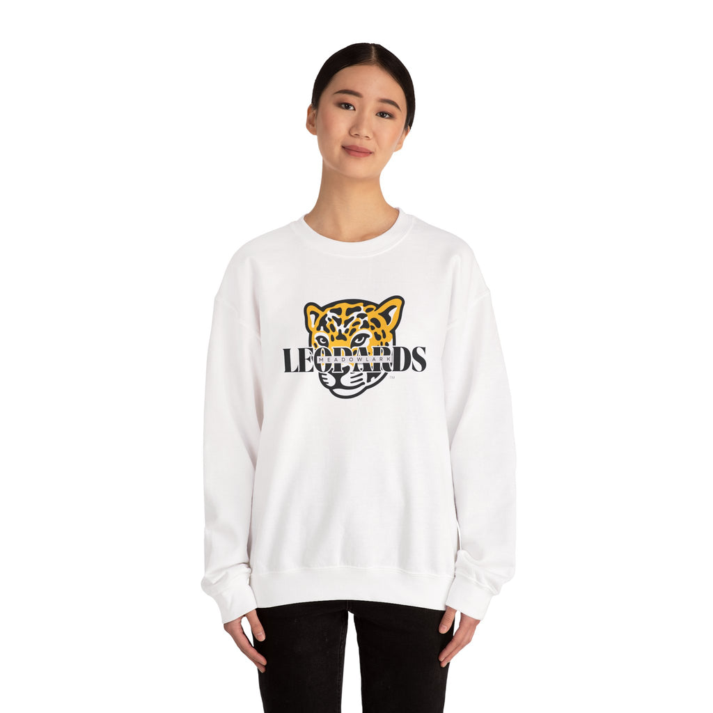 Meadowlark Leopards Crewneck Sweatshirt | Gildan 18000 Unisex Heavy Blend | School Spirit Wear | Teacher Apparel