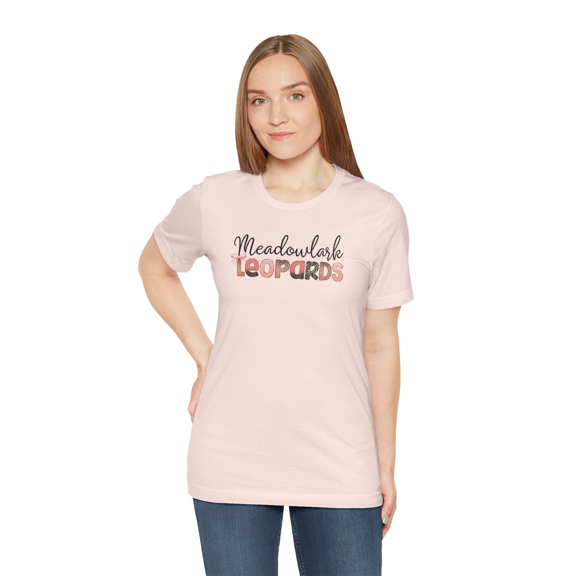 Meadowlark Leopards Unisex Bella & Canvas Tee, Casual T-Shirt, Custom School Spirit Apparel
