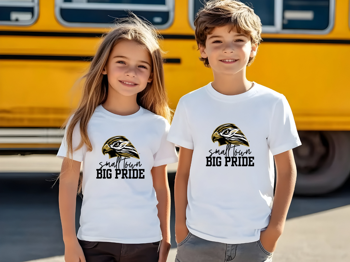 LOCAL PICK UP- Small Town Big Pride Hawk Youth T-Shirt – Youth Bella & Canvas Soft Tee for Kids