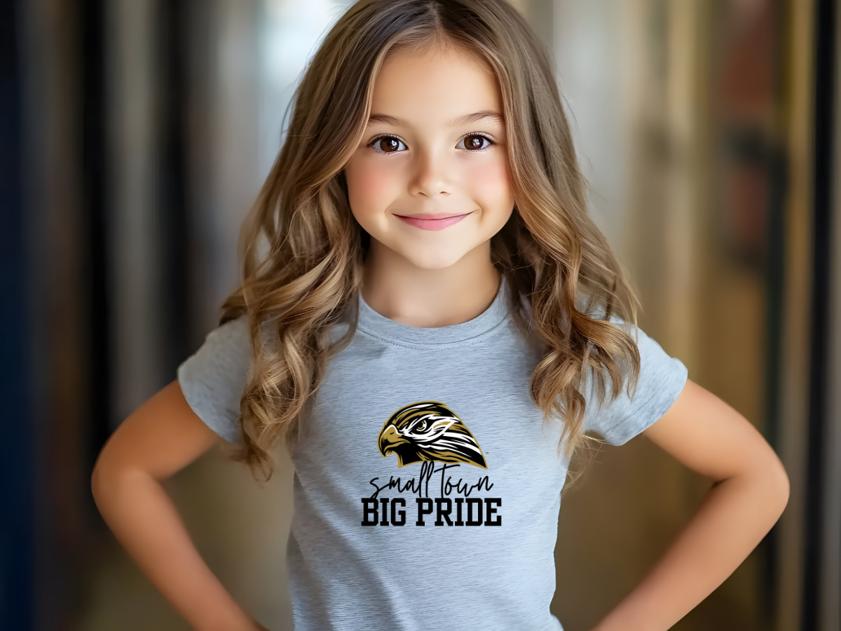 LOCAL PICK UP- Small Town Big Pride Hawk Youth T-Shirt – Youth Bella & Canvas Soft Tee for Kids