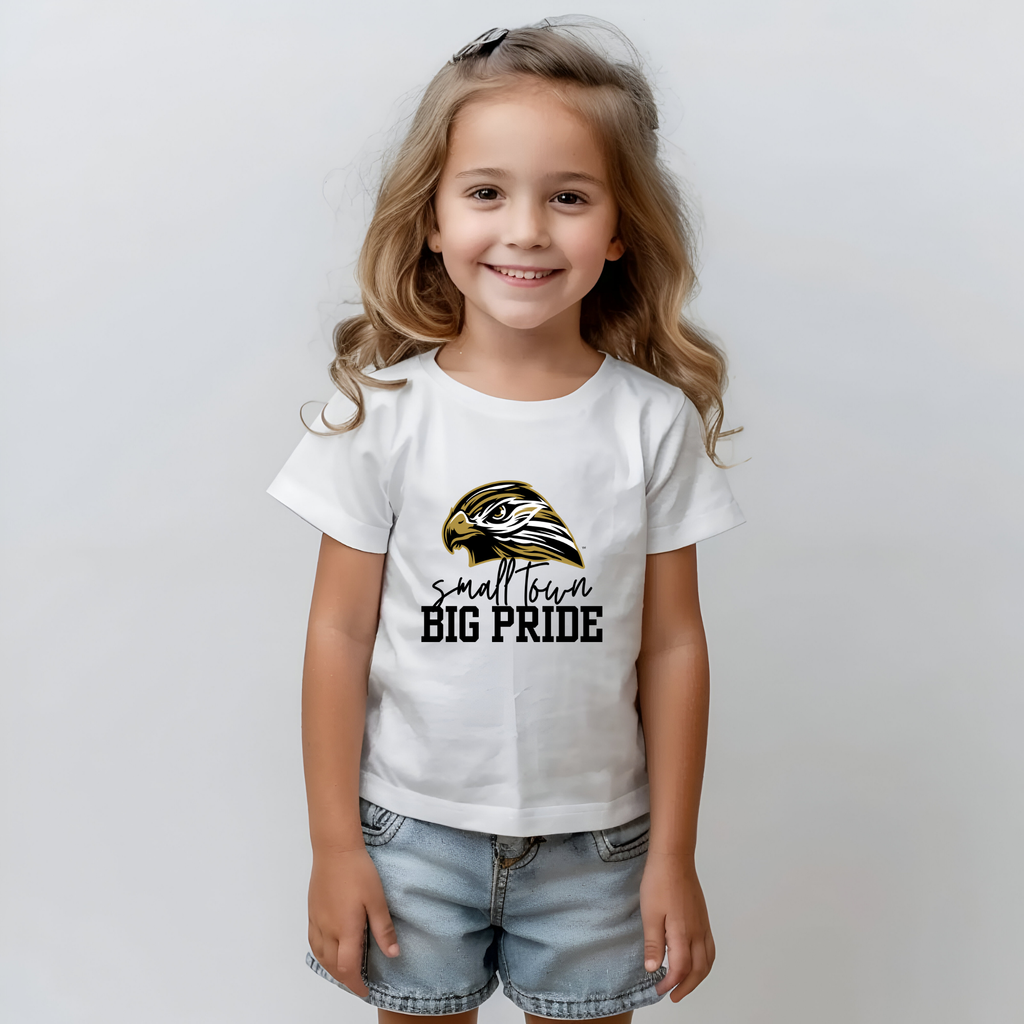 LOCAL PICK UP- Small Town Big Pride Hawk Youth T-Shirt – Youth Bella & Canvas Soft Tee for Kids