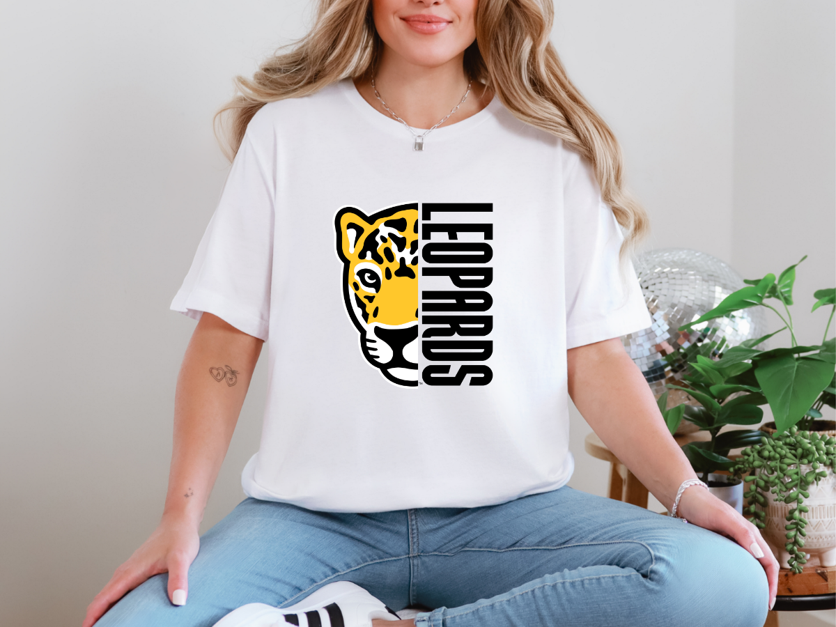 Meadowlark Leopards Bella & Canvas Tshirt, Teacher Tshirt, School Pride