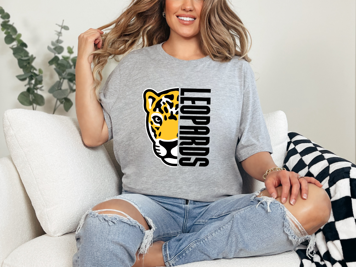 Meadowlark Leopards Bella & Canvas Tshirt, Teacher Tshirt, School Pride