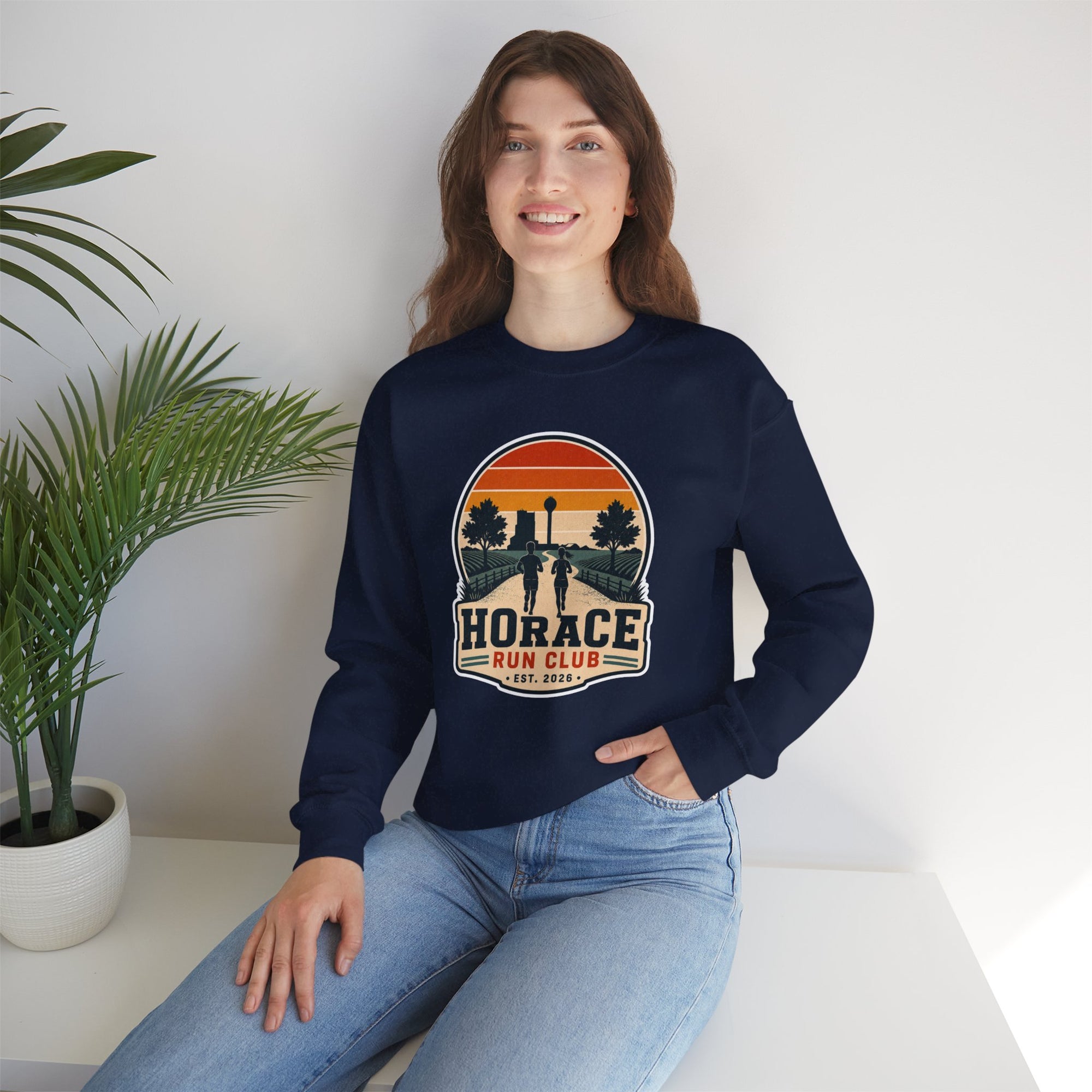 Horace Run Club Crewneck Sweatshirt | Gildan 18000