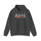 Meadowlark Leopards Hoodie – Pink Mock Glitter & Leopard Print Design with Bow | Gildan Heavy Blend Hooded Sweatshirt | School Spirit Wear