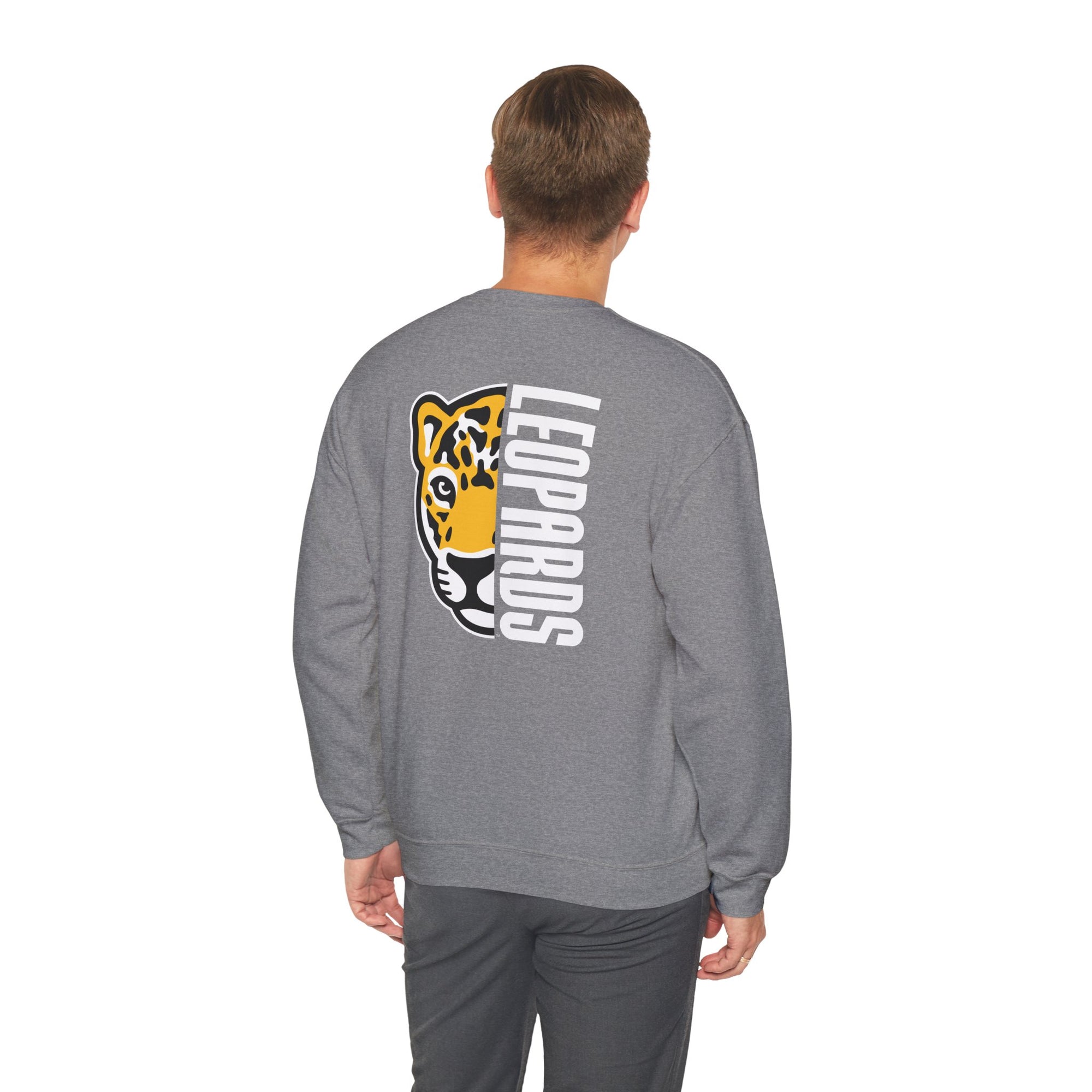 Meadowlark Leopards Gildan Heavy Blend 18000 Crewneck | Classic Front Logo & Bold Back Design