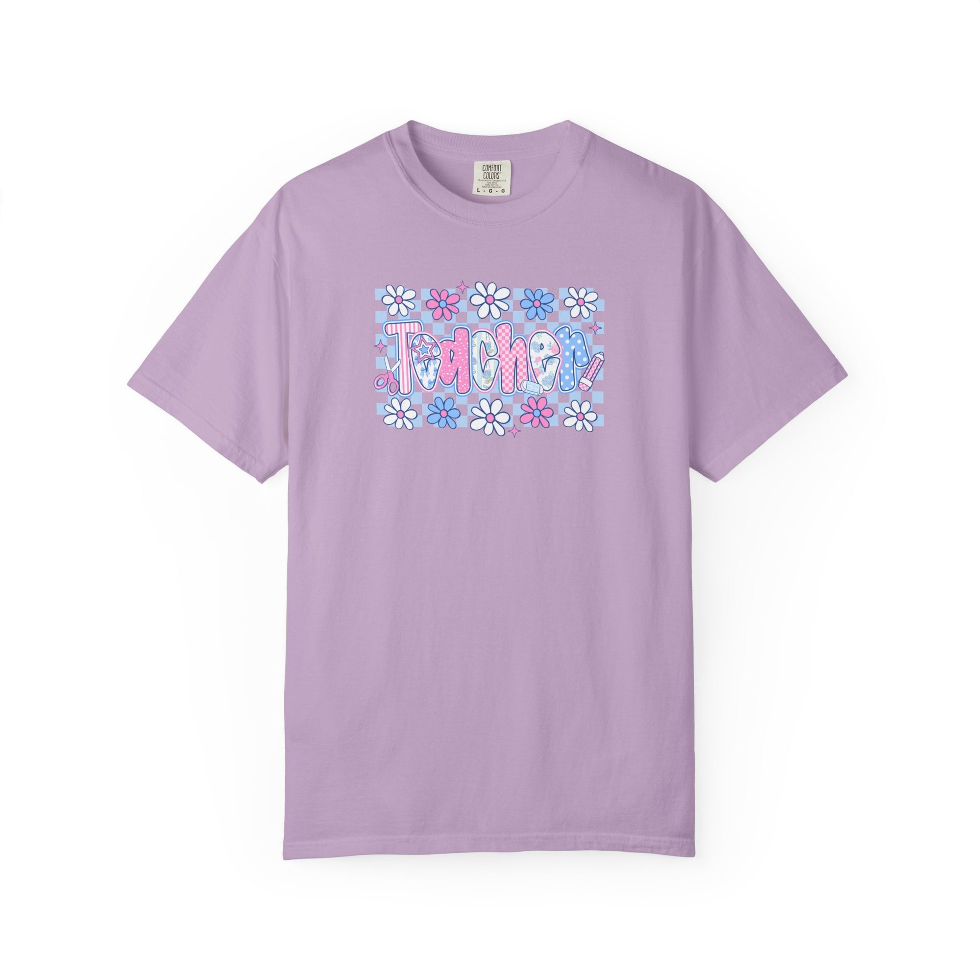 Checkered Teacher T-Shirt - Comfort Colors 1717 Unisex Garment-Dyed