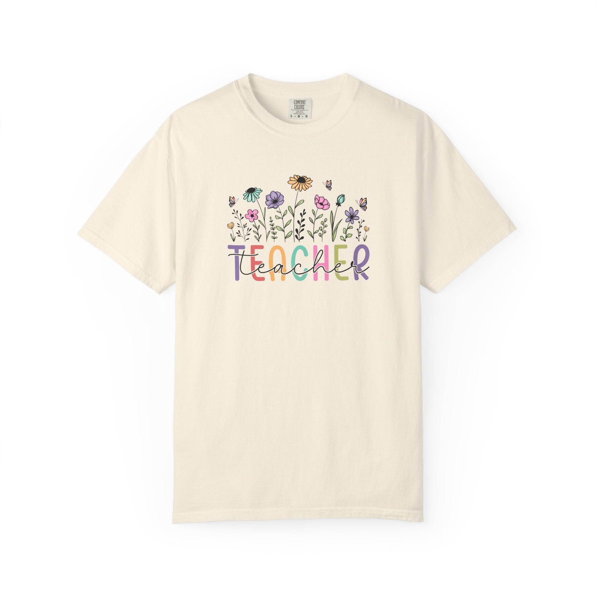 Floral Teacher T-Shirt Comfort Colors 1717