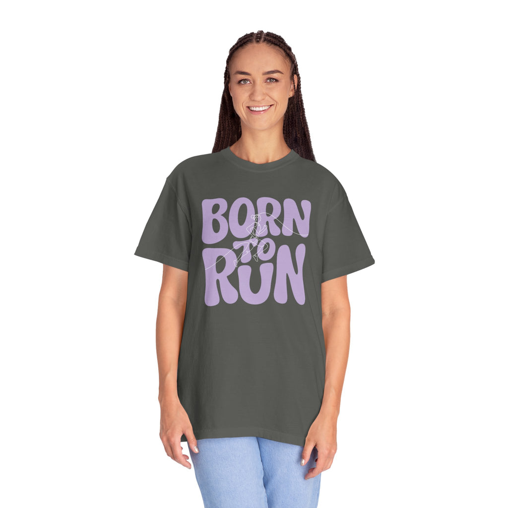 Born to Run T-Shirt | Comfort Colors 1717 Retro Running Shirt | Fitness Mom Graphic Tee | Runner Gift for Her