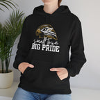 Small Town, Big Pride- Gildan Heavy Blend Unisex Hoodie – Hawk Mascot Sweatshirt