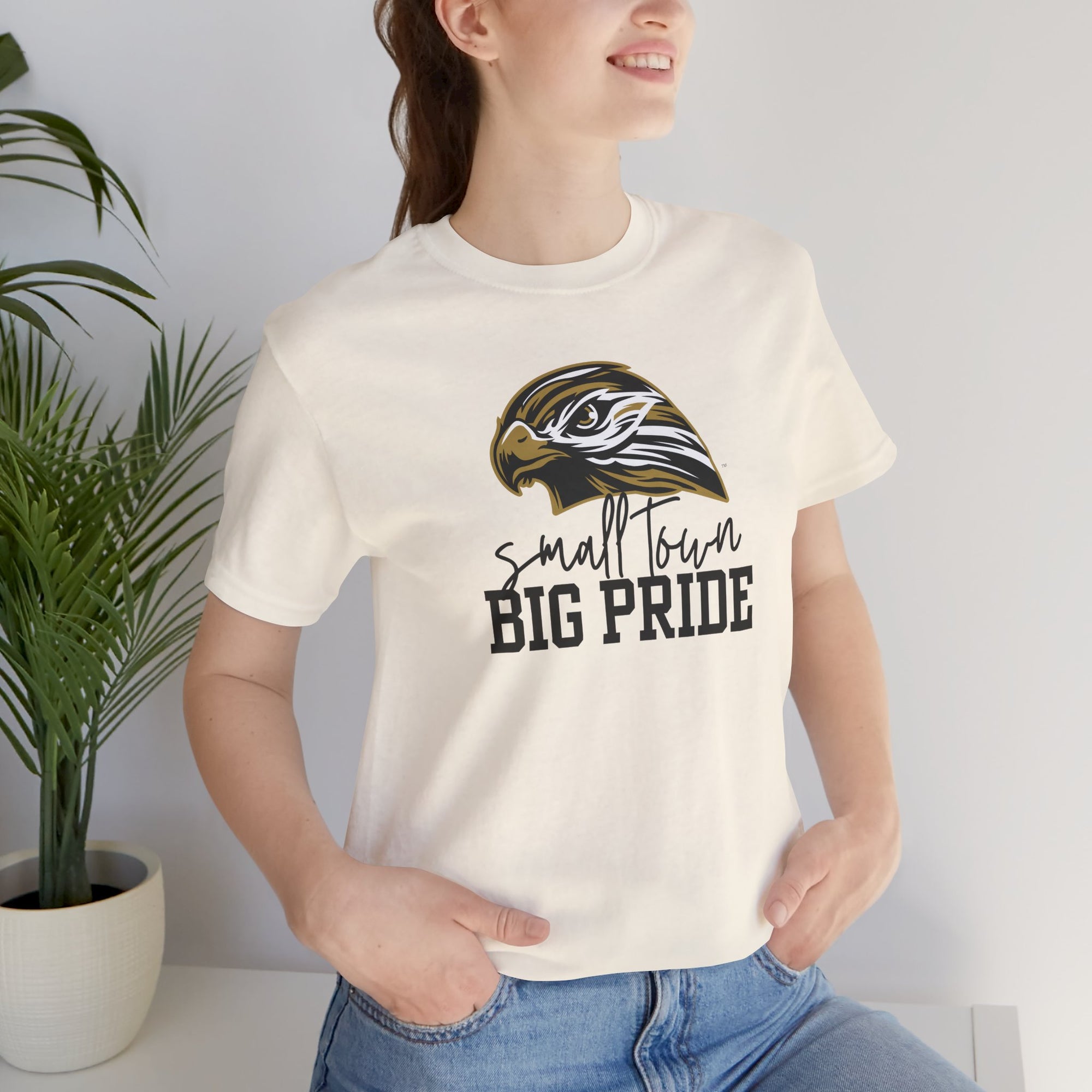 LOCAL PICK UP- Small Town Big Pride – Horace Hawks Unisex Tee | Bella + Canvas 3001