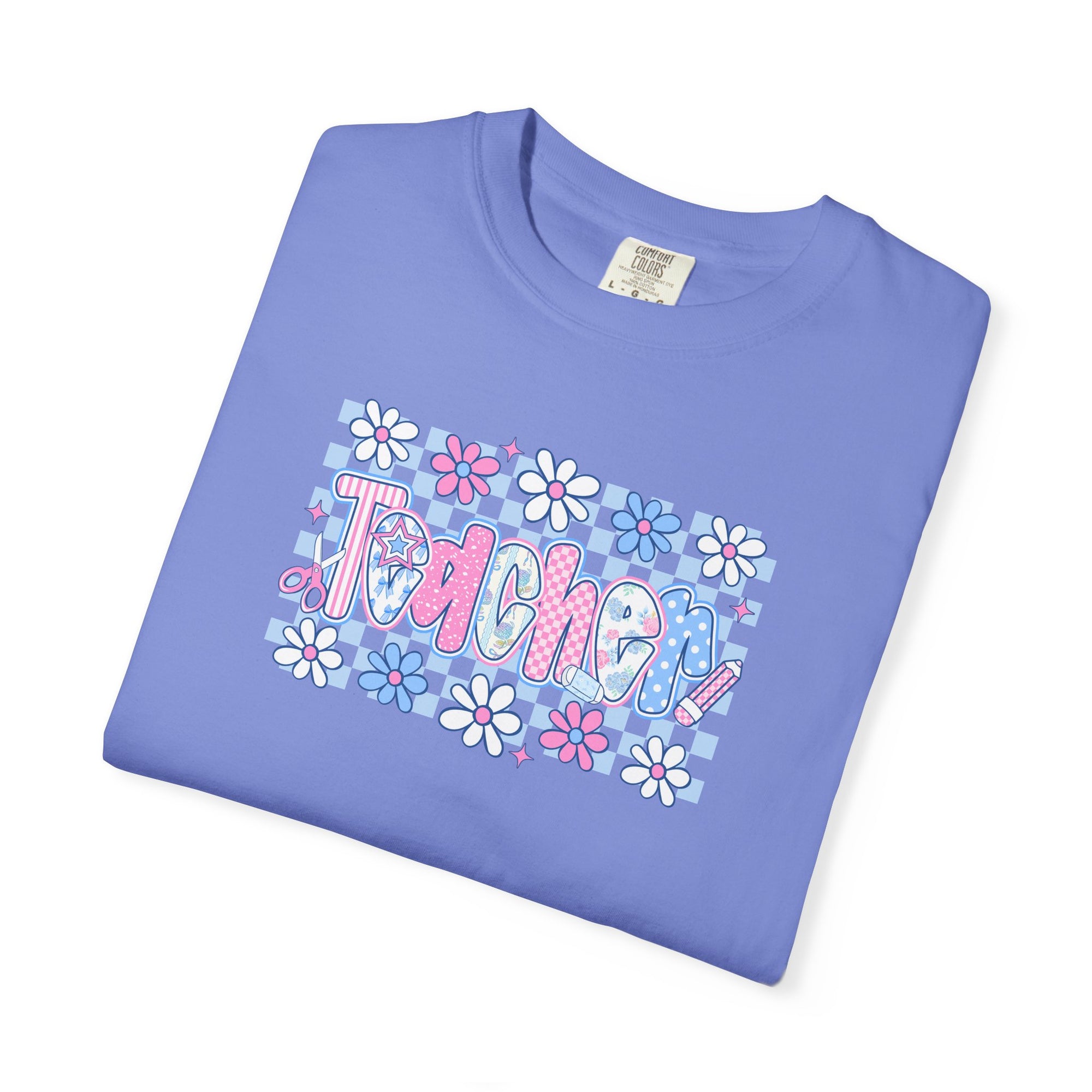 Checkered Teacher T-Shirt - Comfort Colors 1717 Unisex Garment-Dyed