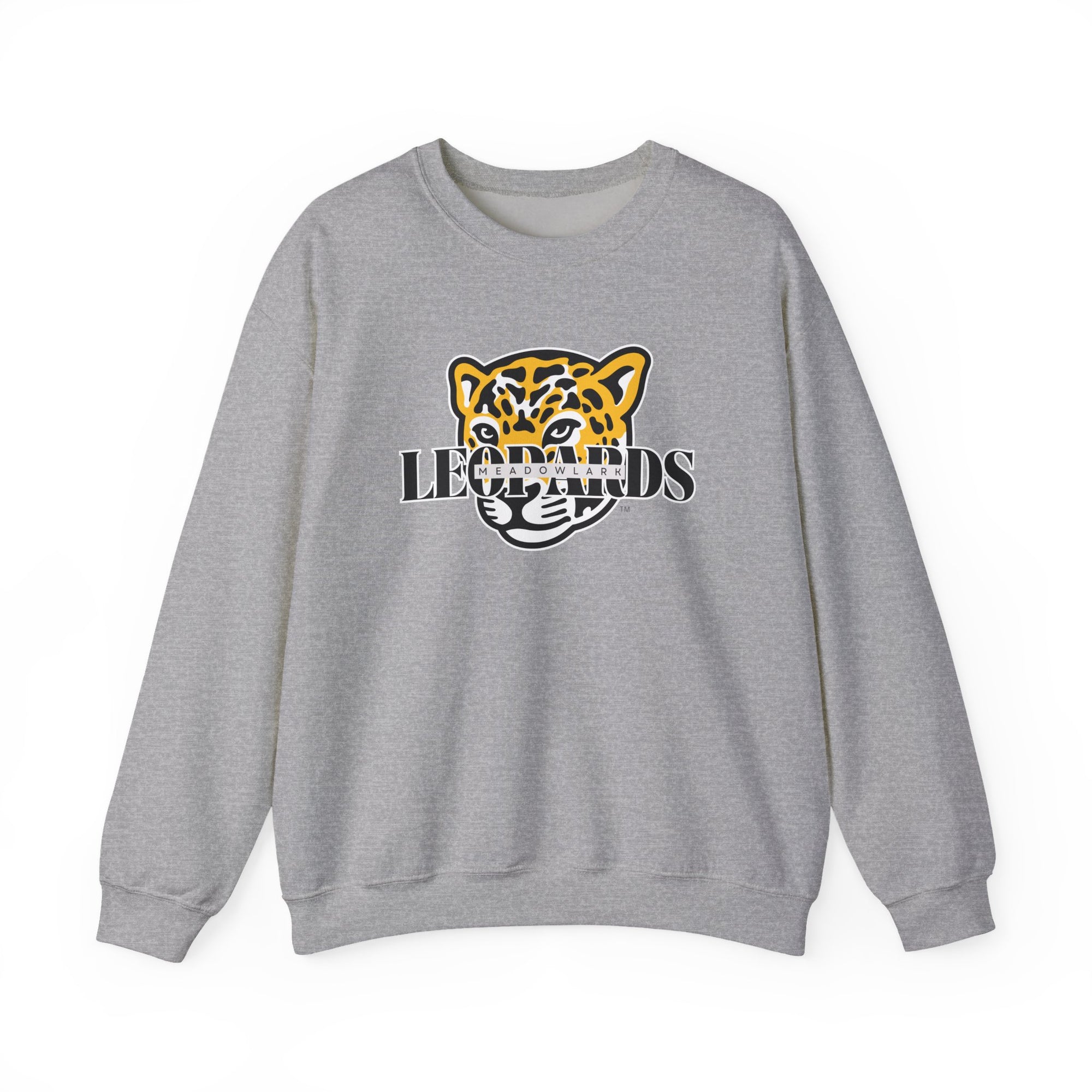 Meadowlark Leopards Crewneck Sweatshirt | Gildan 18000 Unisex Heavy Blend | School Spirit Wear | Teacher Apparel