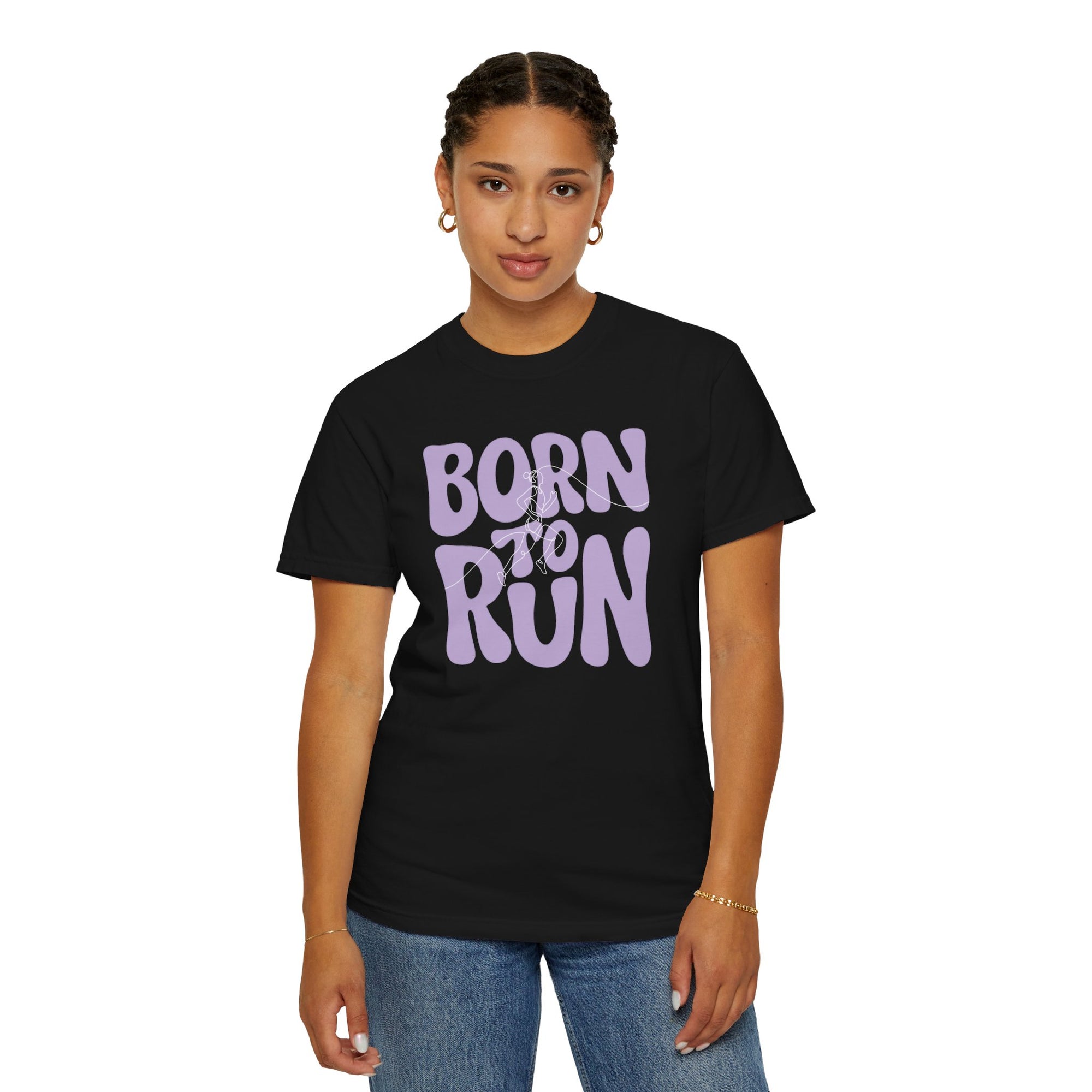 Born to Run T-Shirt | Comfort Colors 1717 Retro Running Shirt | Fitness Mom Graphic Tee | Runner Gift for Her